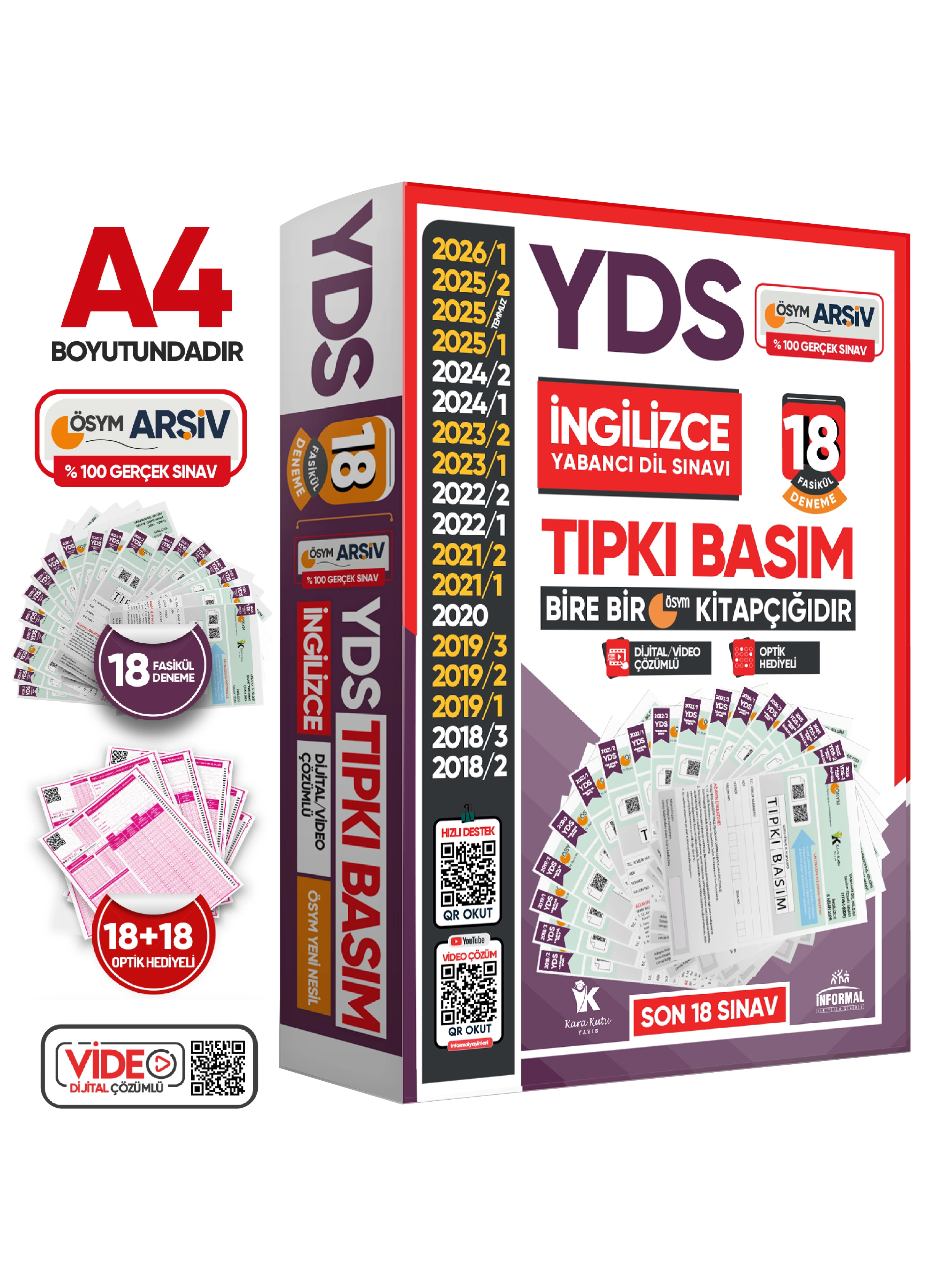 2026 YDS İngilizce ÖSYM Tıpkı Basım Çıkmış Soru 18li Deneme Paketi Video/PDF Çözümlü Türkiye Geneli