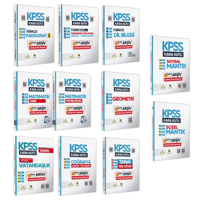 KPSS Kara Kutu Genel Yetenek Genel Kültür Altın Paket Set Dijital Çözümlü Konu Özetli Çıkmış Soru Bankası