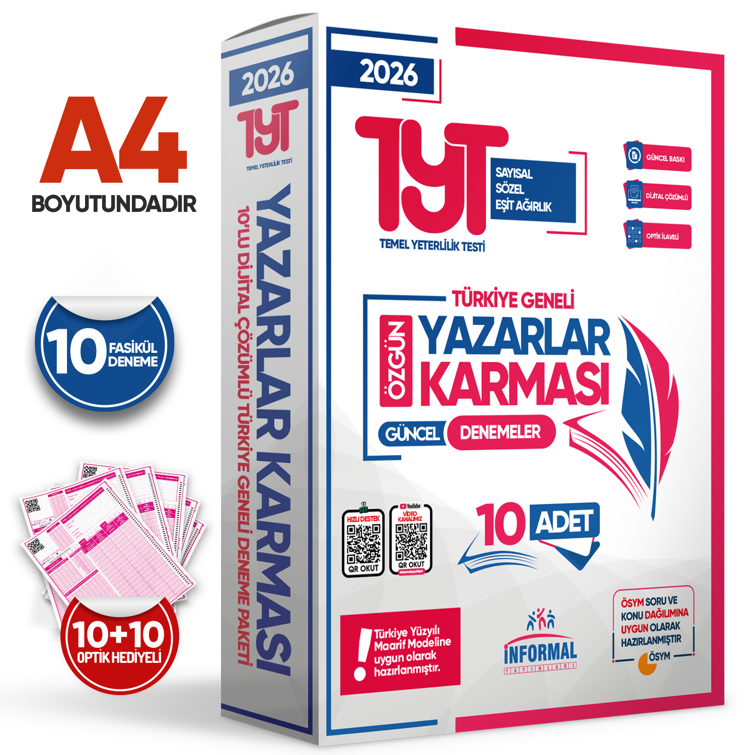 2026 YKS-TYT Yeni Sistem Yazarlar Karması Türkiye Geneli KURUMSAL 10lu Dijital Çözümlü Deneme Paketi