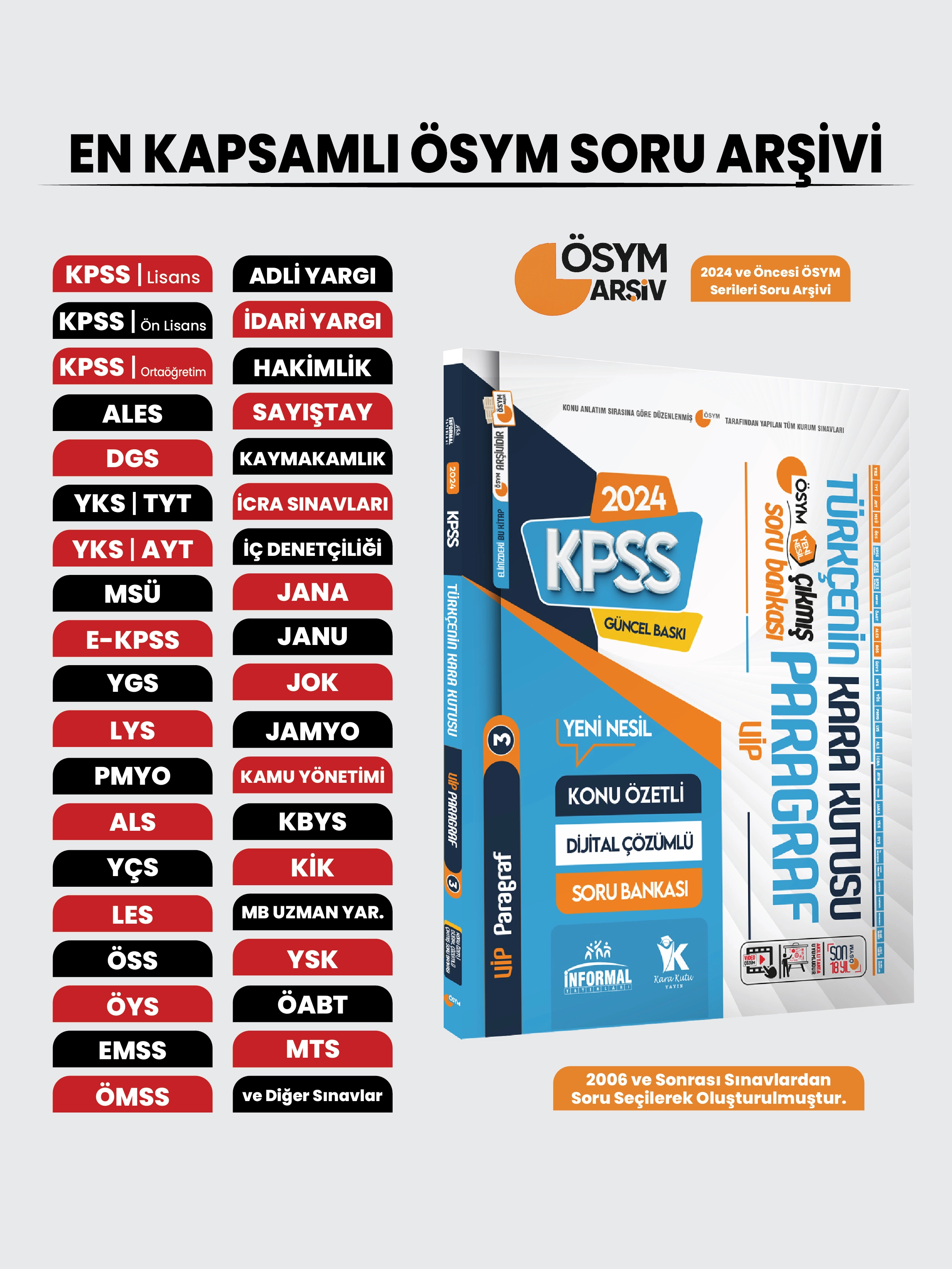 KPSS Türkçenin Kara Kutusu ÖSYM VİP PARAGRAF 3 Konu Özetli Çözümlü Çıkmış Soru Arşivi Bankası