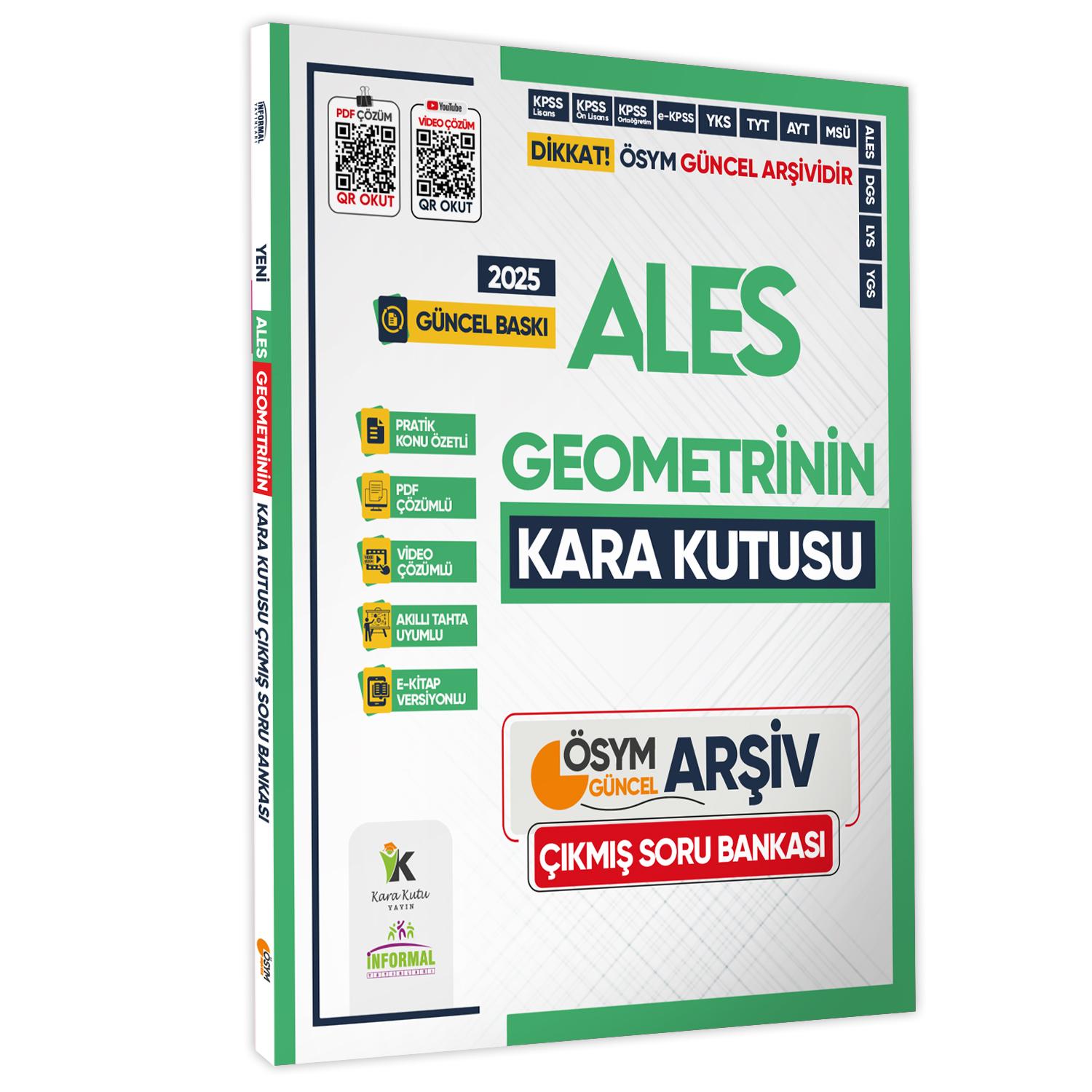 2025 ALES Kara Kutu ÖSYM Çıkmış Soru Bankası SAYISAL 4lü ALTIN SET Konu Özetli Video/PDF Çözümlü