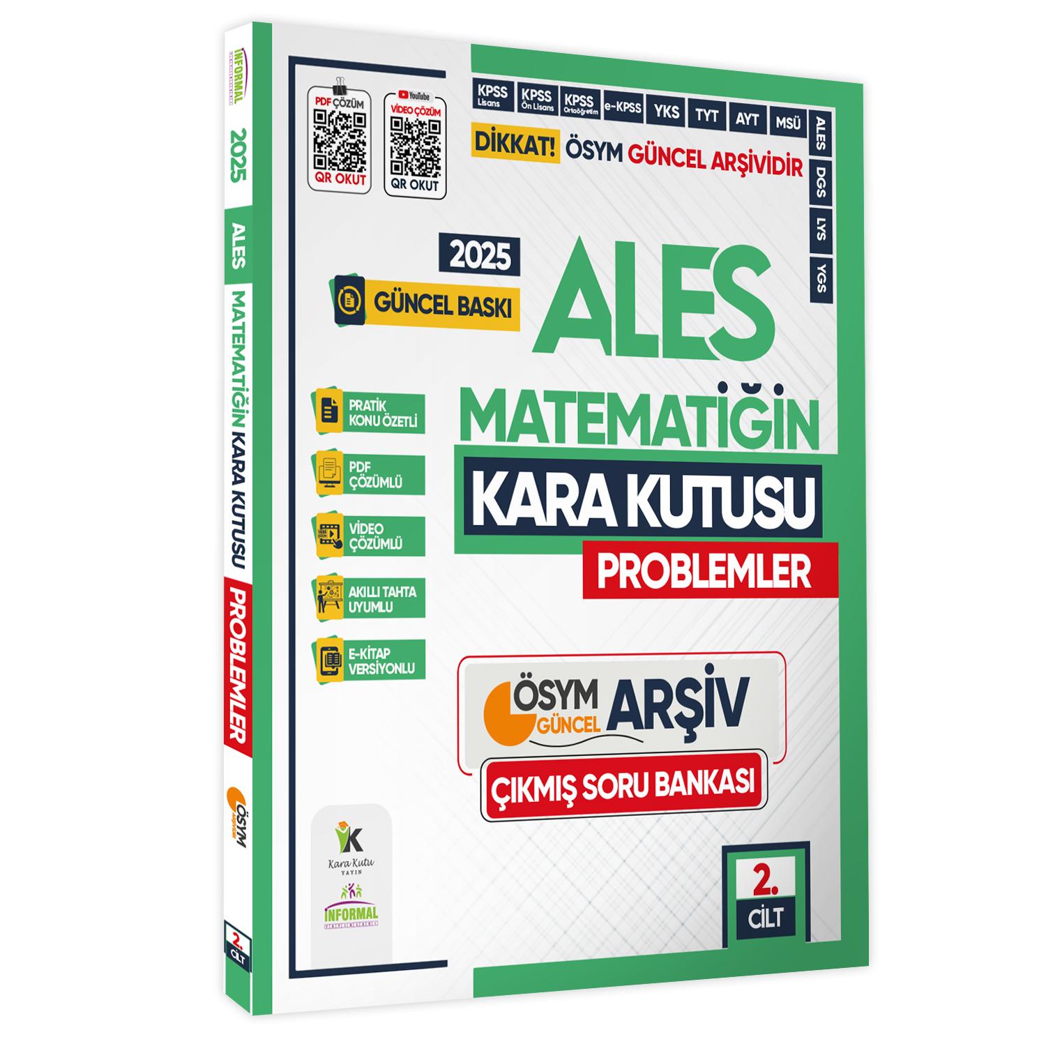 2025 ALES MATEMATİK Kara Kutu 1.-2.Cilt ÖSYM Çıkmış Soru Bankası 2li Set Video/PDF Çözümlü