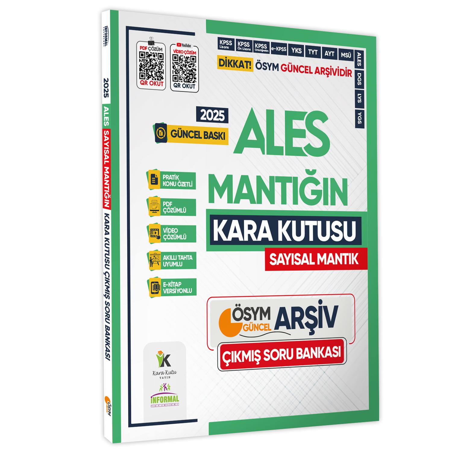 2025 ALES Kara Kutu ÖSYM Çıkmış Soru Bankası SAYISAL 4lü ALTIN SET Konu Özetli Video/PDF Çözümlü