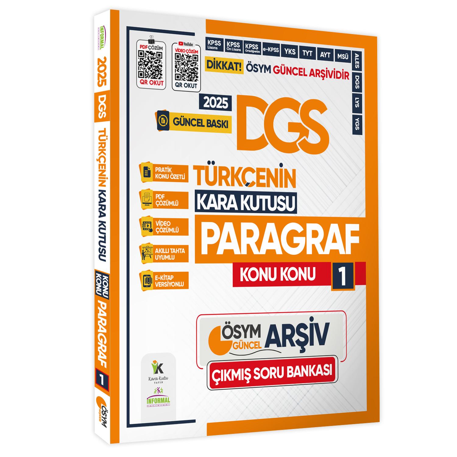 2025 DGS Kara Kutu ÖSYM SÖZEL Çıkmış Soru Bankası 5li ALTIN PAKET SET Konu Özetli Video/PDF Çözümlü