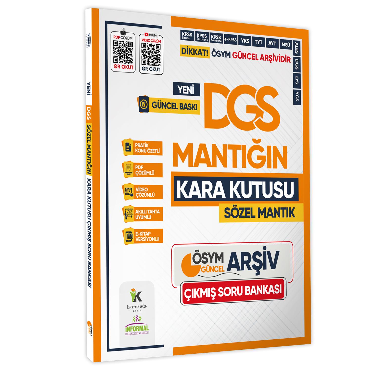 2025 DGS SÖZEL MANTIK Kara Kutu ÖSYM Çıkmış Soru Havuzu Bankası Konu Özetli Video/PDF Çözümlü