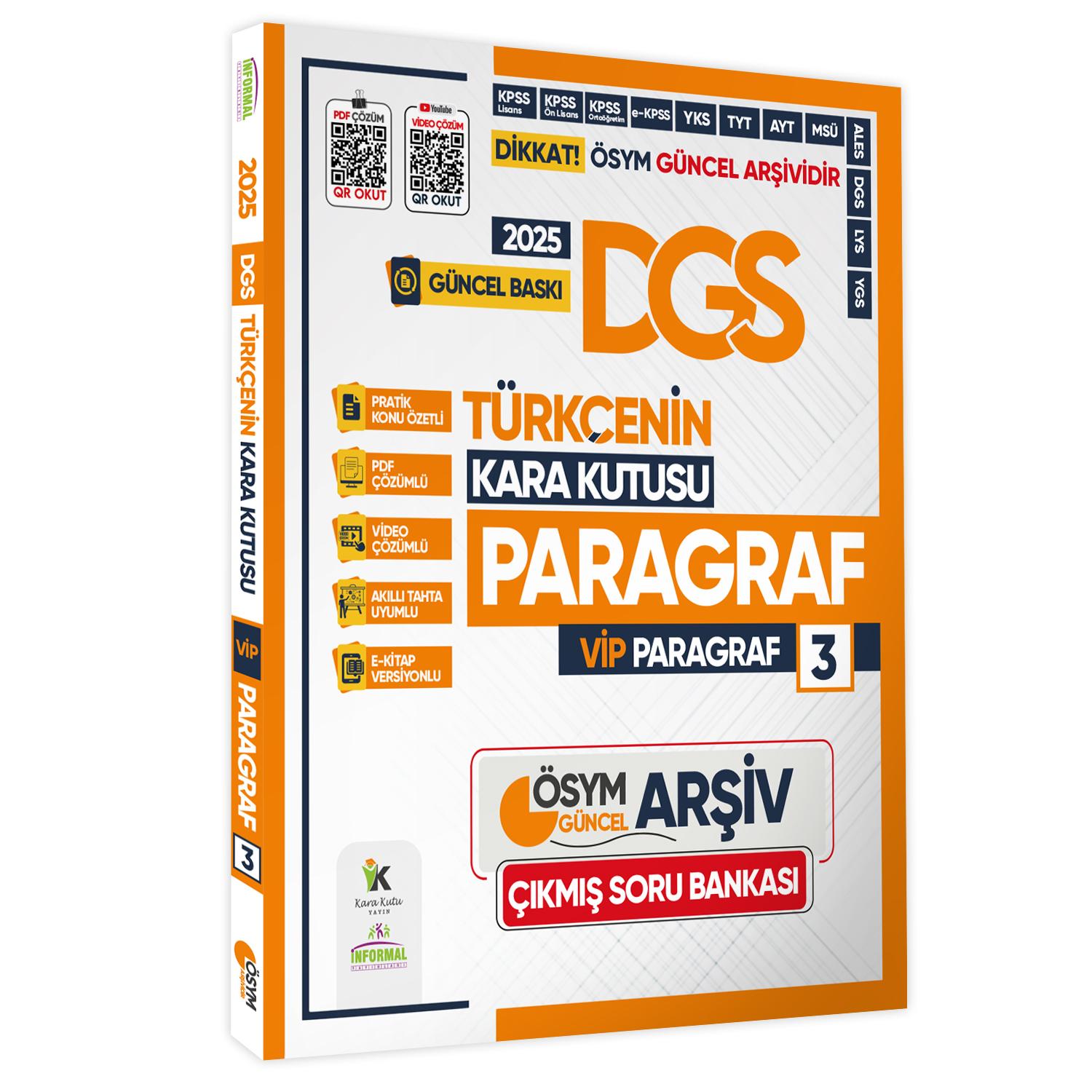 2025 DGS Türkçenin Kara Kutusu ÖSYM Çıkmış Soru Bankası 4lü Set Konu Özetli Video/PDF Çözümlü