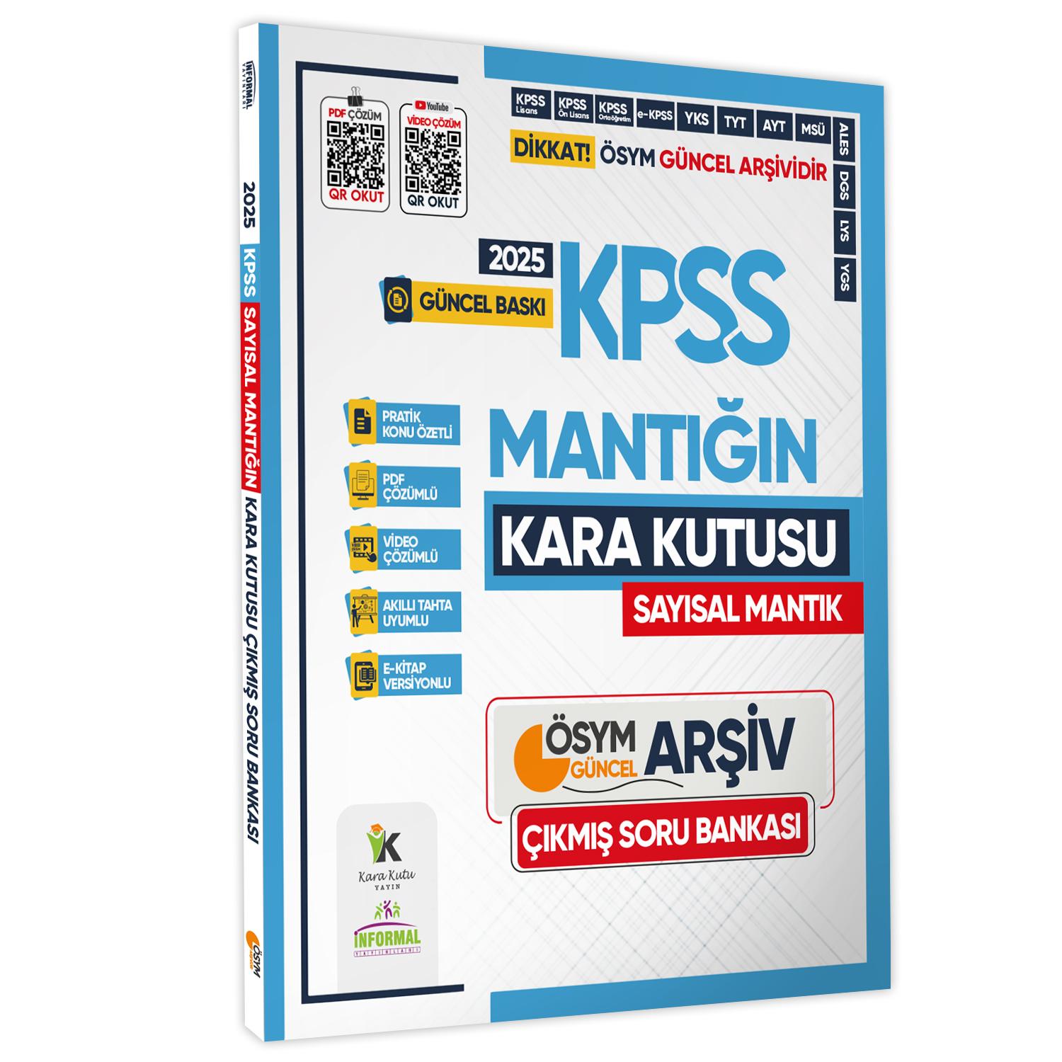 2025 KPSS SAYISAL MANTIK Kara Kutu ÖSYM Çıkmış Soru Havuzu Bankası