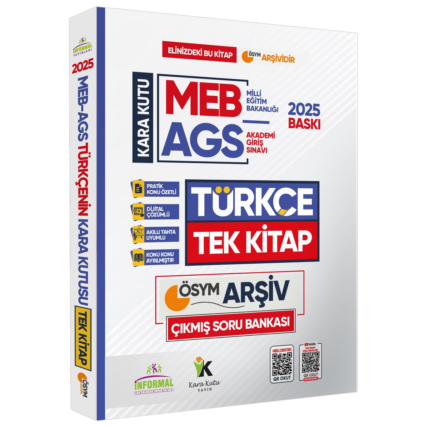 2025 MEB-AGS Türkçenin Kara Kutusu TEK KİTAP ÖSYM Çıkmış Soru