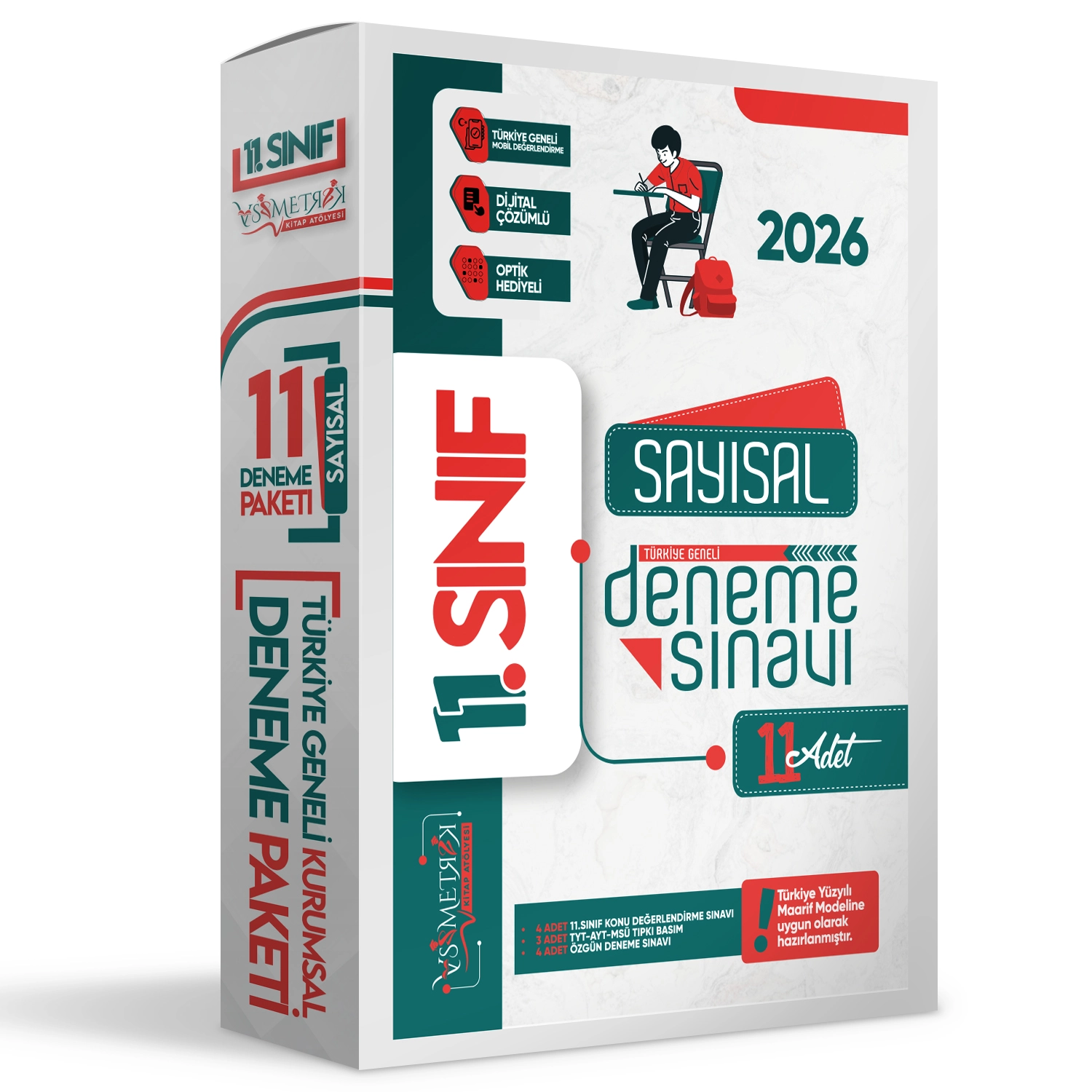 2026 11.Sınıf SAYISAL Bölüm Türkiye Geneli Değerlendirmeli Dijital Çözümlü 11li PAKET DENEME SETİ