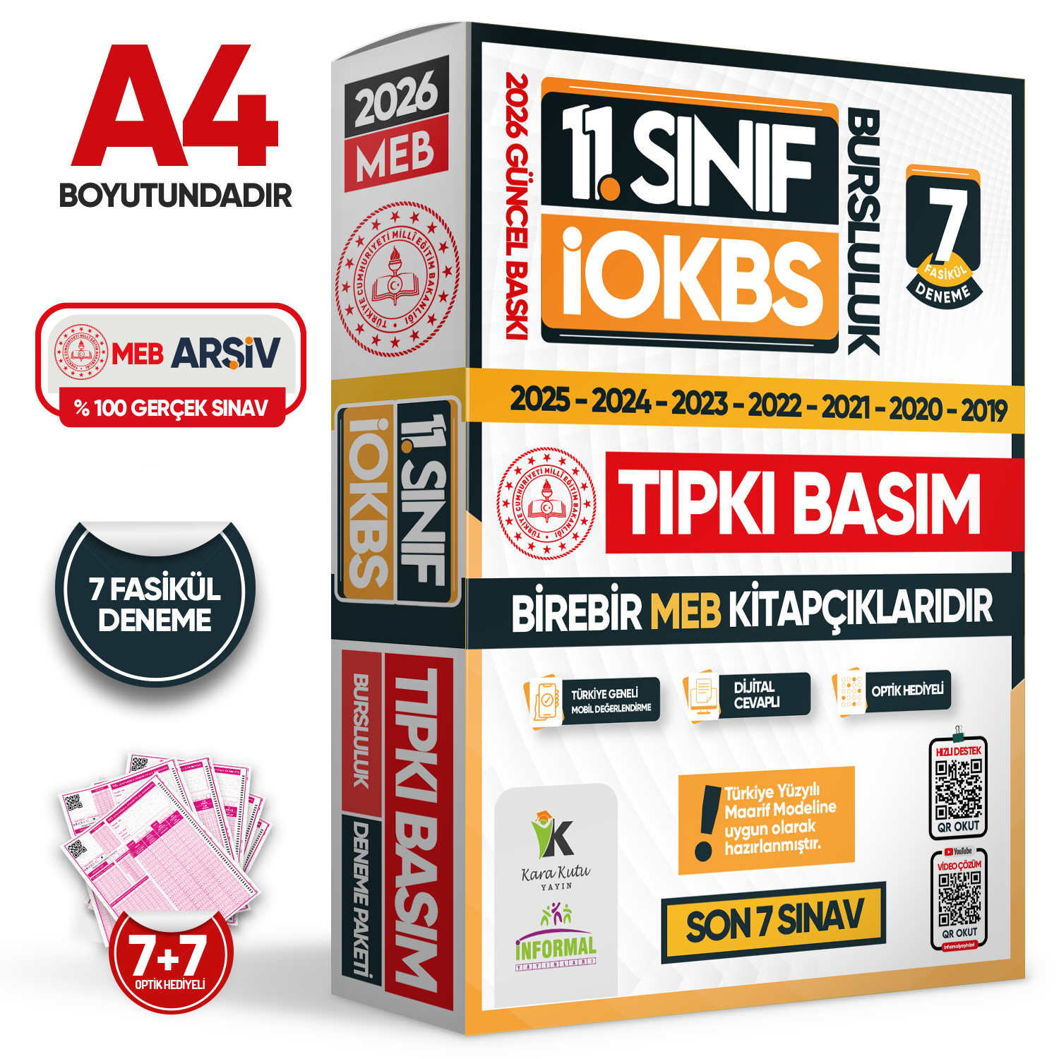 2026 11.Sınıf İOKBS (BURSLULUK SINAVI) MEB Çıkmış Soru Tıpkı Basım Deneme Paketi 7li Türkiye Geneli