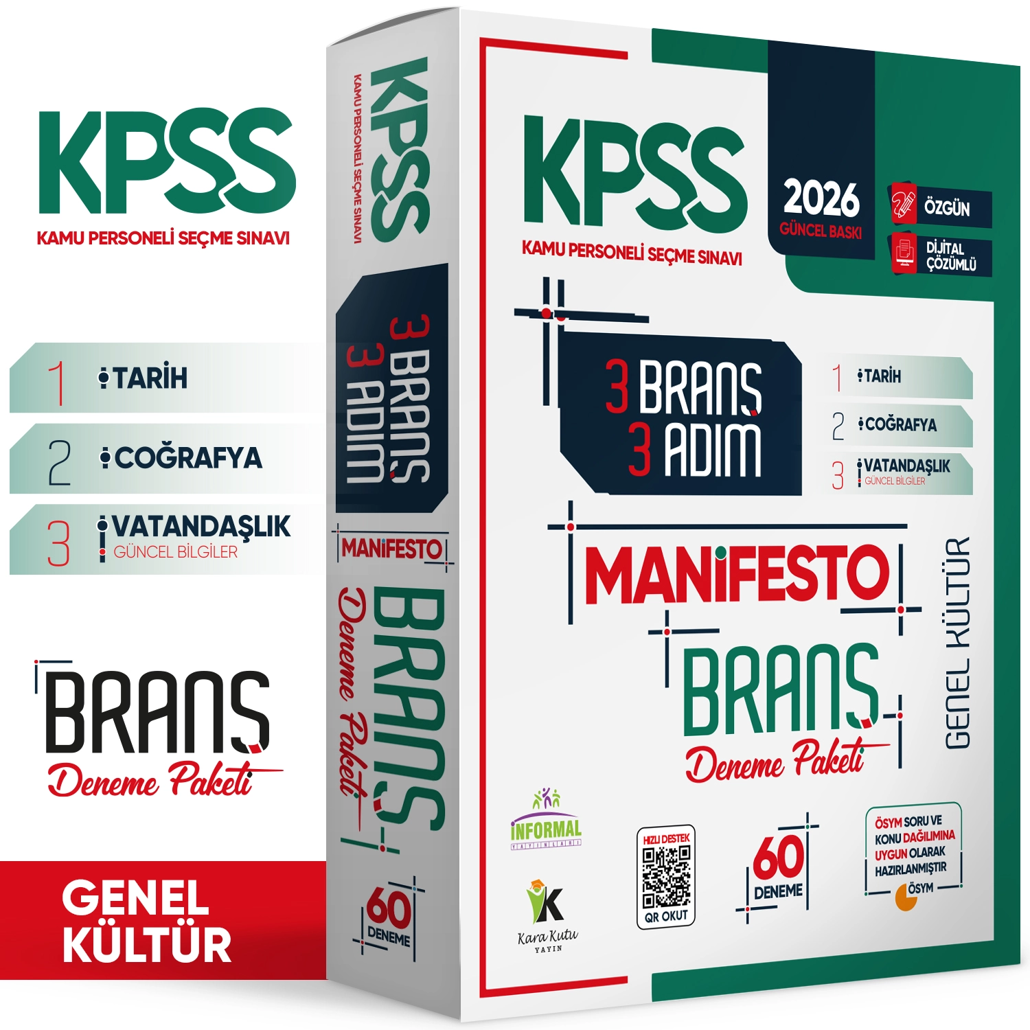 2026 KPSS Genel Kültür 3 Adım 3lü Manifesto Dijital Çözümlü Branş