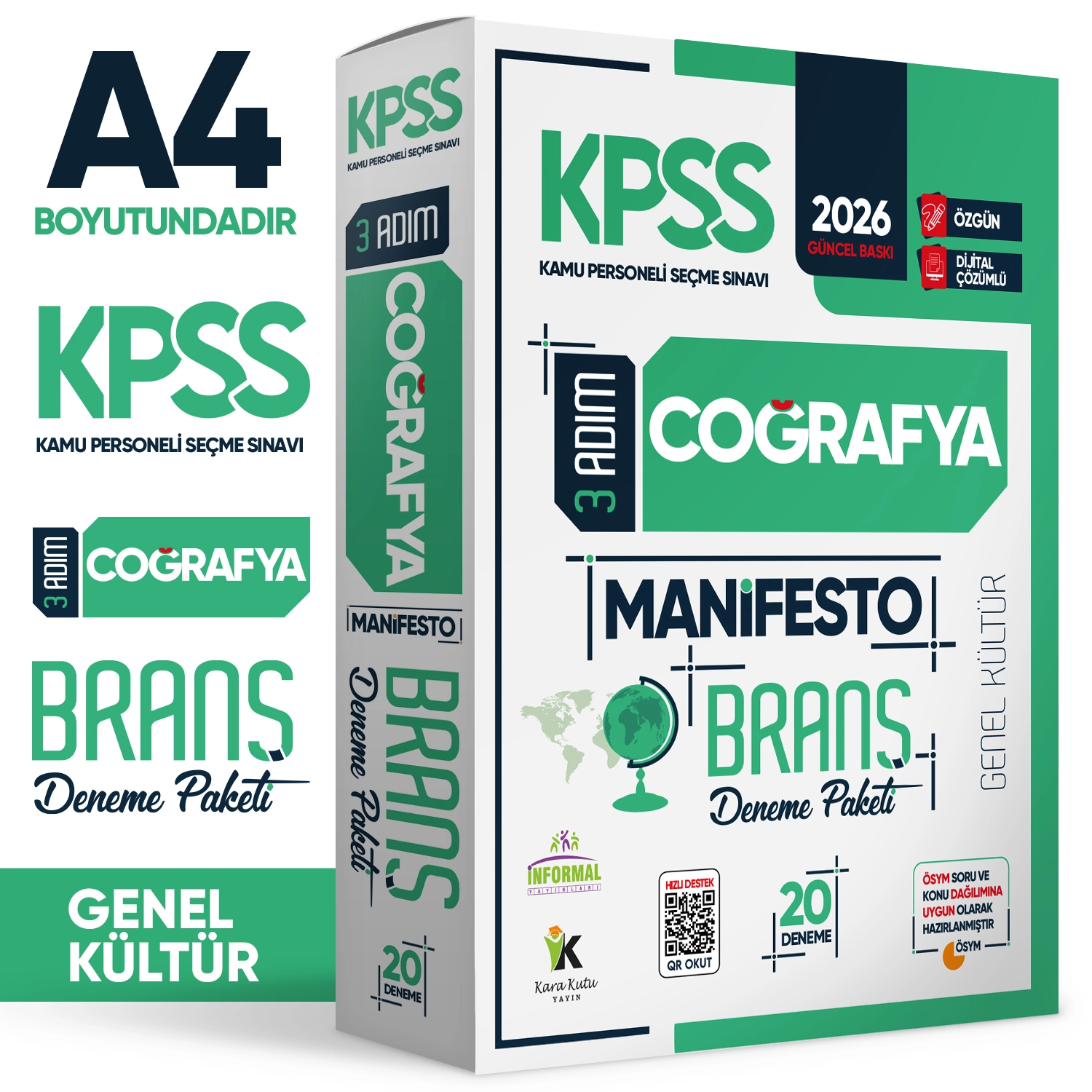 2026 KPSS Genel Kültür 3 Adım 3lü Manifesto Dijital Çözümlü Branş