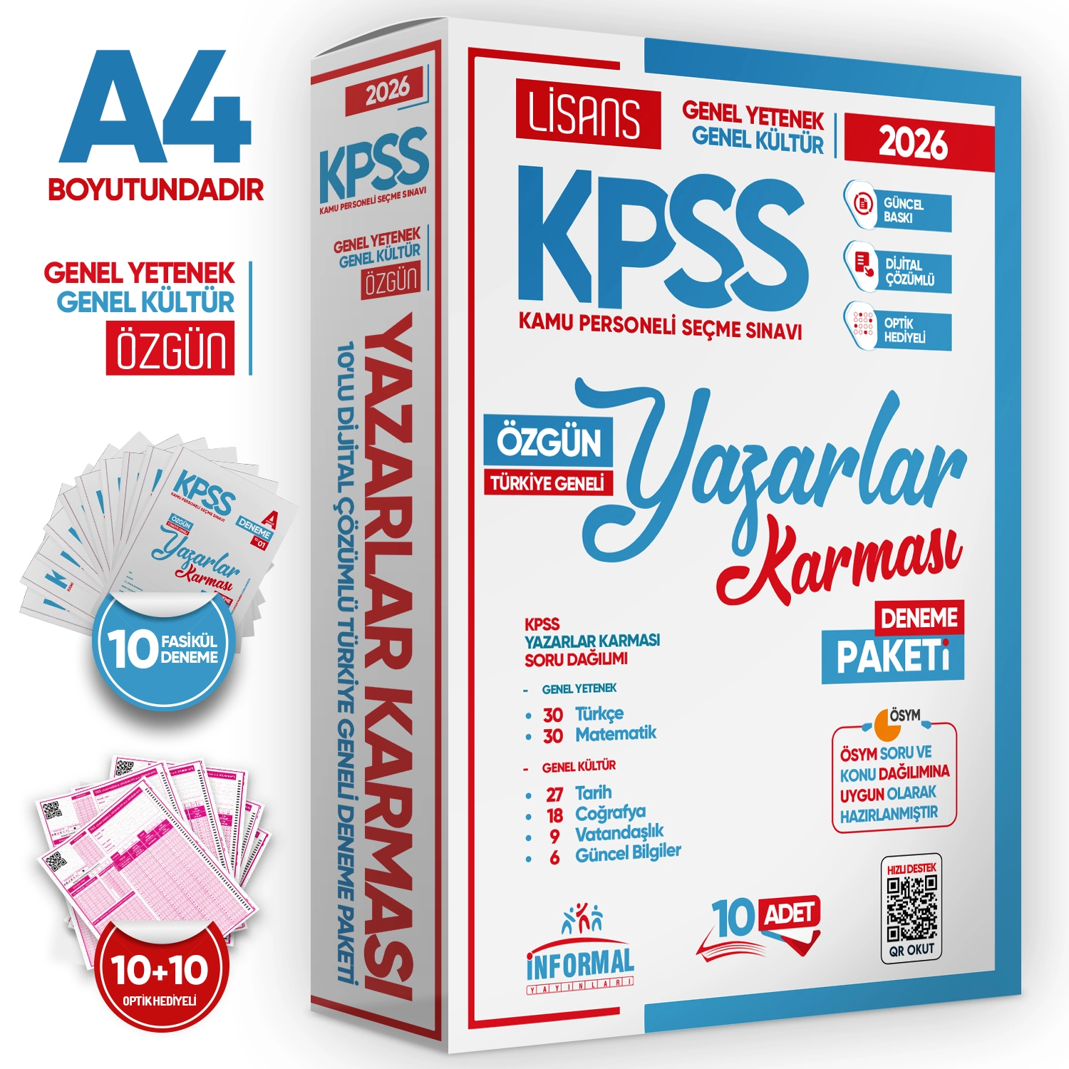2026 KPSS Lisans GY-GK Yazarlar Karması Türkiye Geneli KURUMSAL 10lu Dijital Çözümlü Deneme Paketi