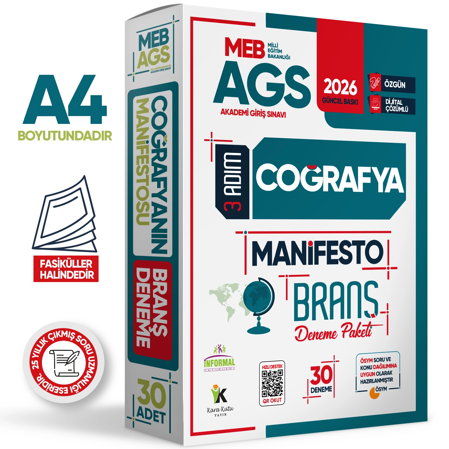 2026 MEB AGS TÜRKÇE-MATEMATİK-TARİH-COĞRAFYA-MEVZUAT 3 Adım 5li Manifesto 150 Adet Branş Deneme Seti