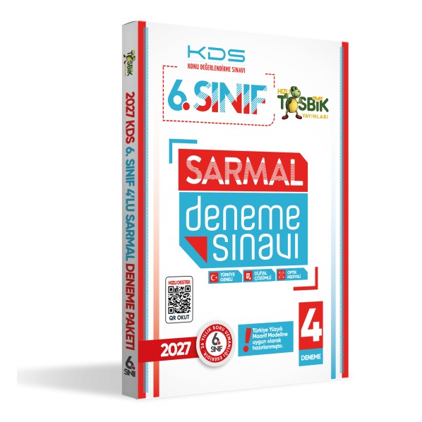 2027 6.Sınıf Yeni Sistem KDS SARMAL Deneme Paketi 4lü Türkiye Geneli D.Çözümlü Hızlı Tosbik Yayın