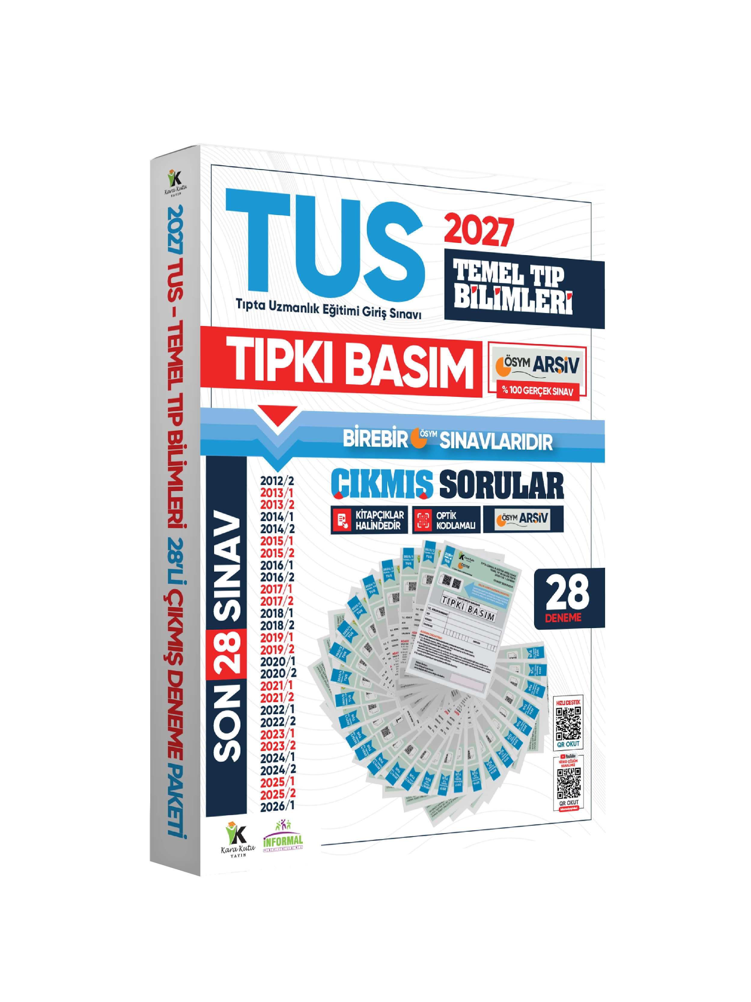 2027 TUS Klinik Tıp Bilimleri ÖSYM Çıkmış Soru Tıpkı Basım Son 15 Yıl 28li Deneme Kitapçığı