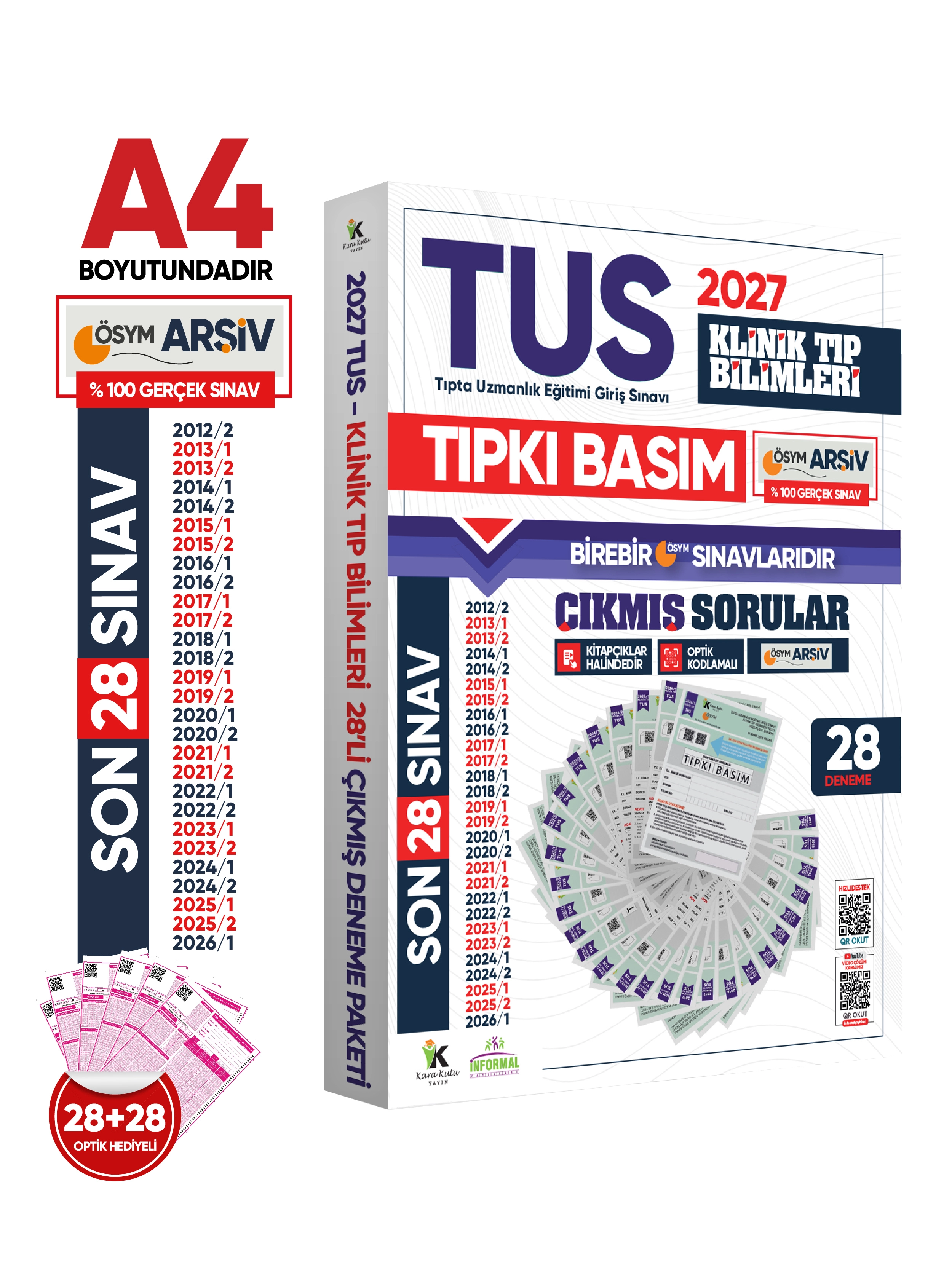 2027 TUS Temel&Klinik Tıp Bilimleri ÖSYM Çıkmış Soru Tıpkı Basım Son 15 Yıl 56lı Deneme Kitapçığı
