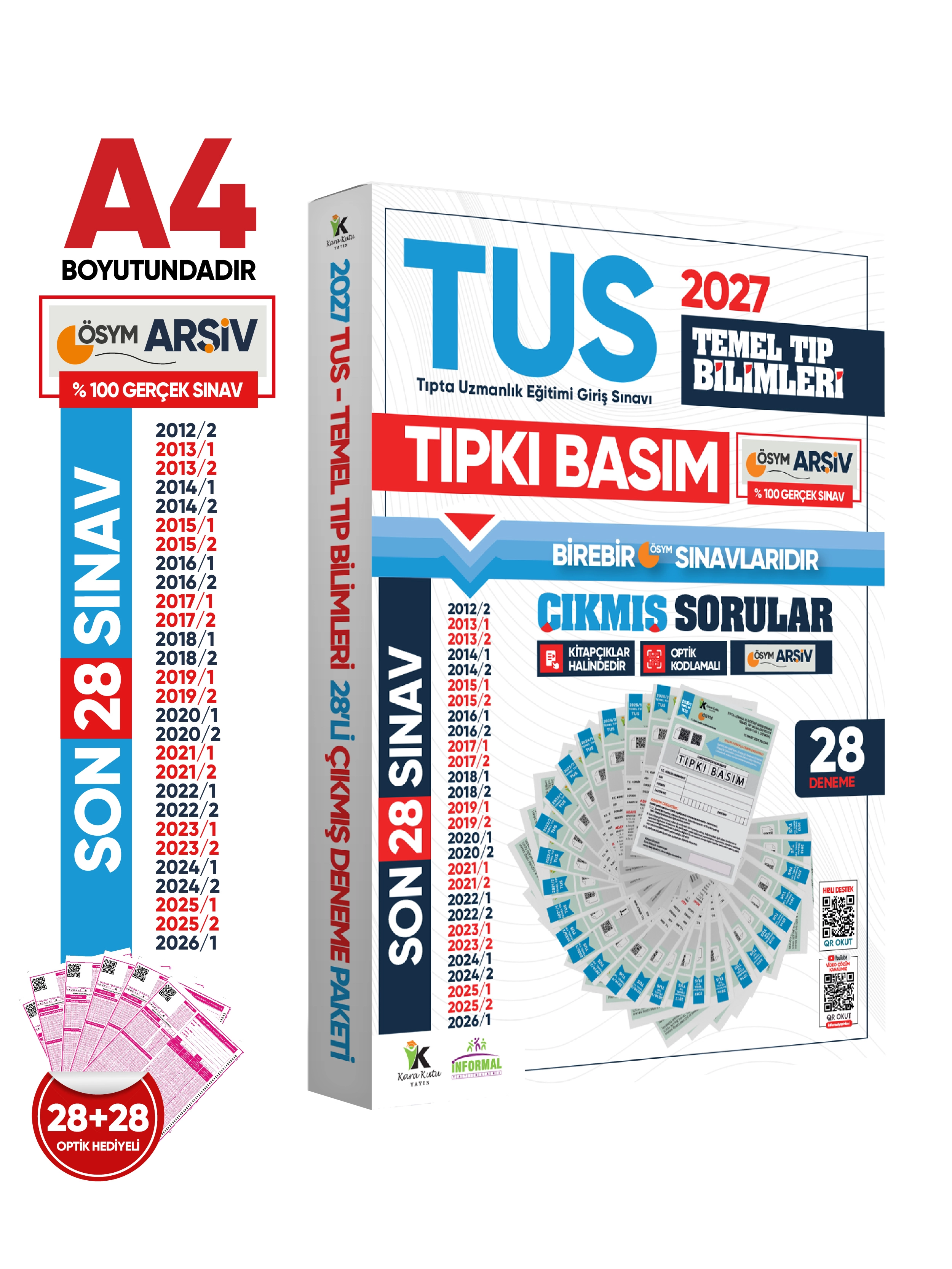 2027 TUS Temel&Klinik Tıp Bilimleri ÖSYM Çıkmış Soru Tıpkı Basım Son 15 Yıl 56lı Deneme Kitapçığı