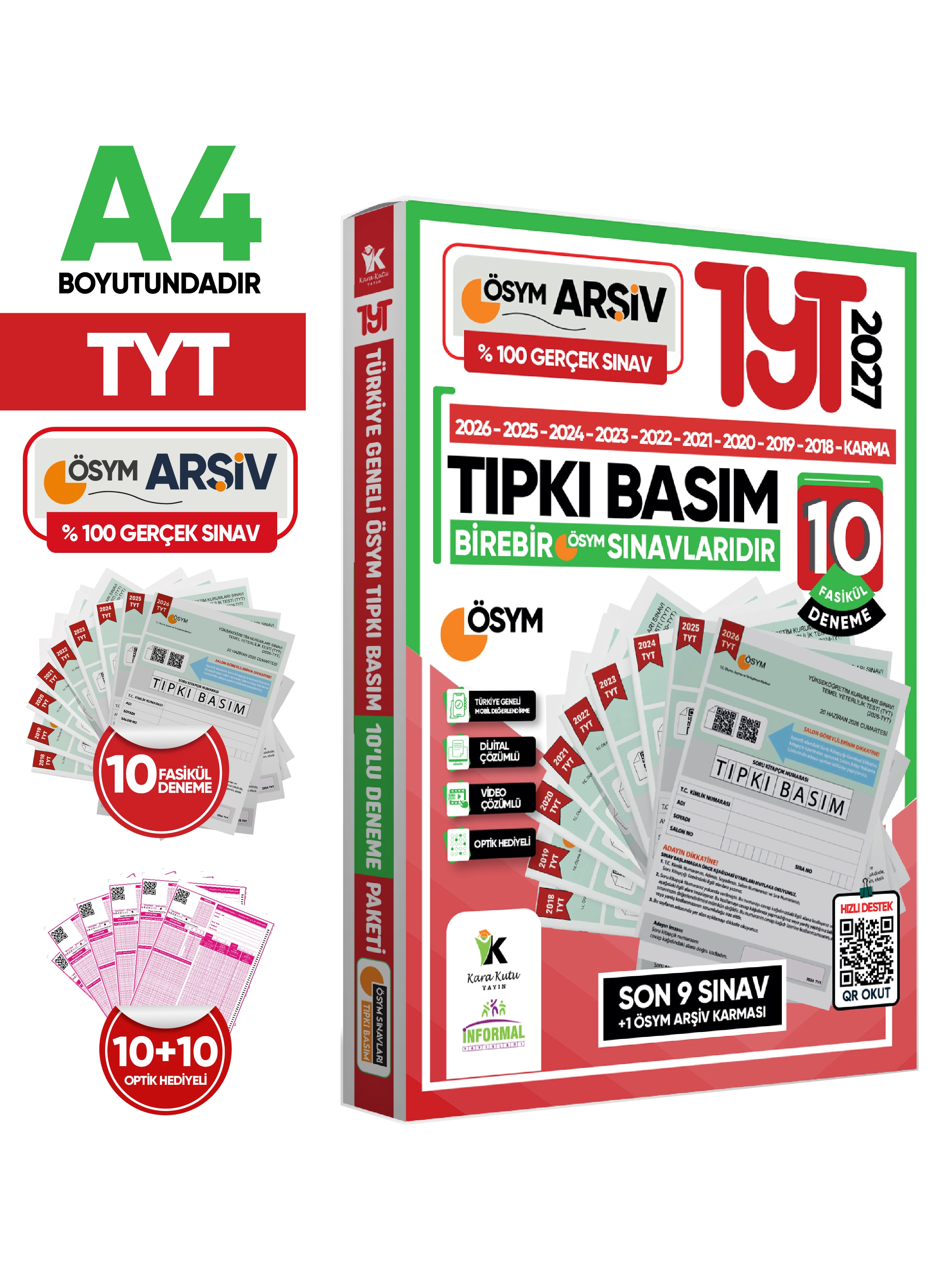 2027 YKS-TYT-AYT ÖSYM Çıkmış Soru Tıpkı Basım 20li (10+10) Deneme Paketi Video Çözümlü Türkiye Geneli