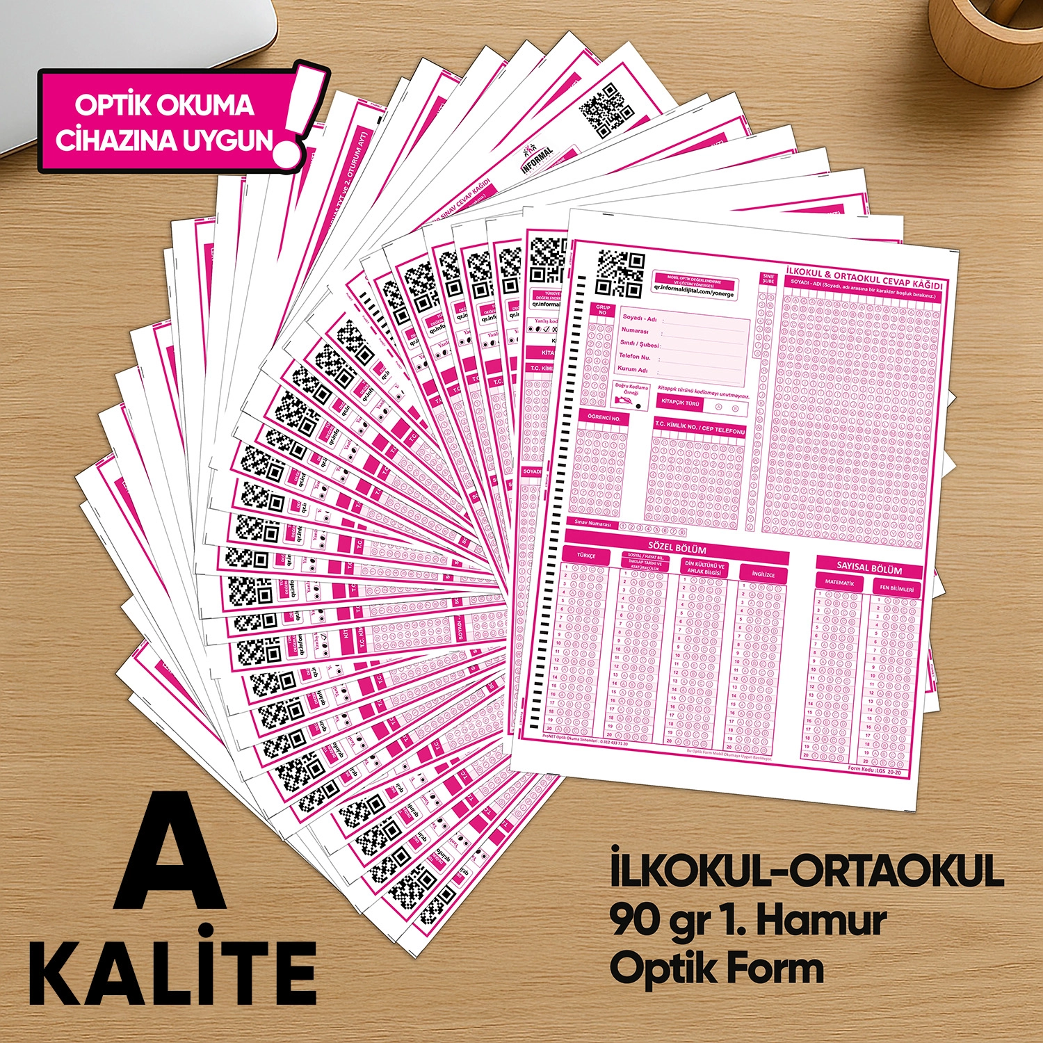 İlkokul-Ortaokul%20Deneme%20Sınavları%20İçin%20500%20Adet%20(90.GR)%20Optik%20Form%20-%20Optik%20Okuma%20Uyumlu