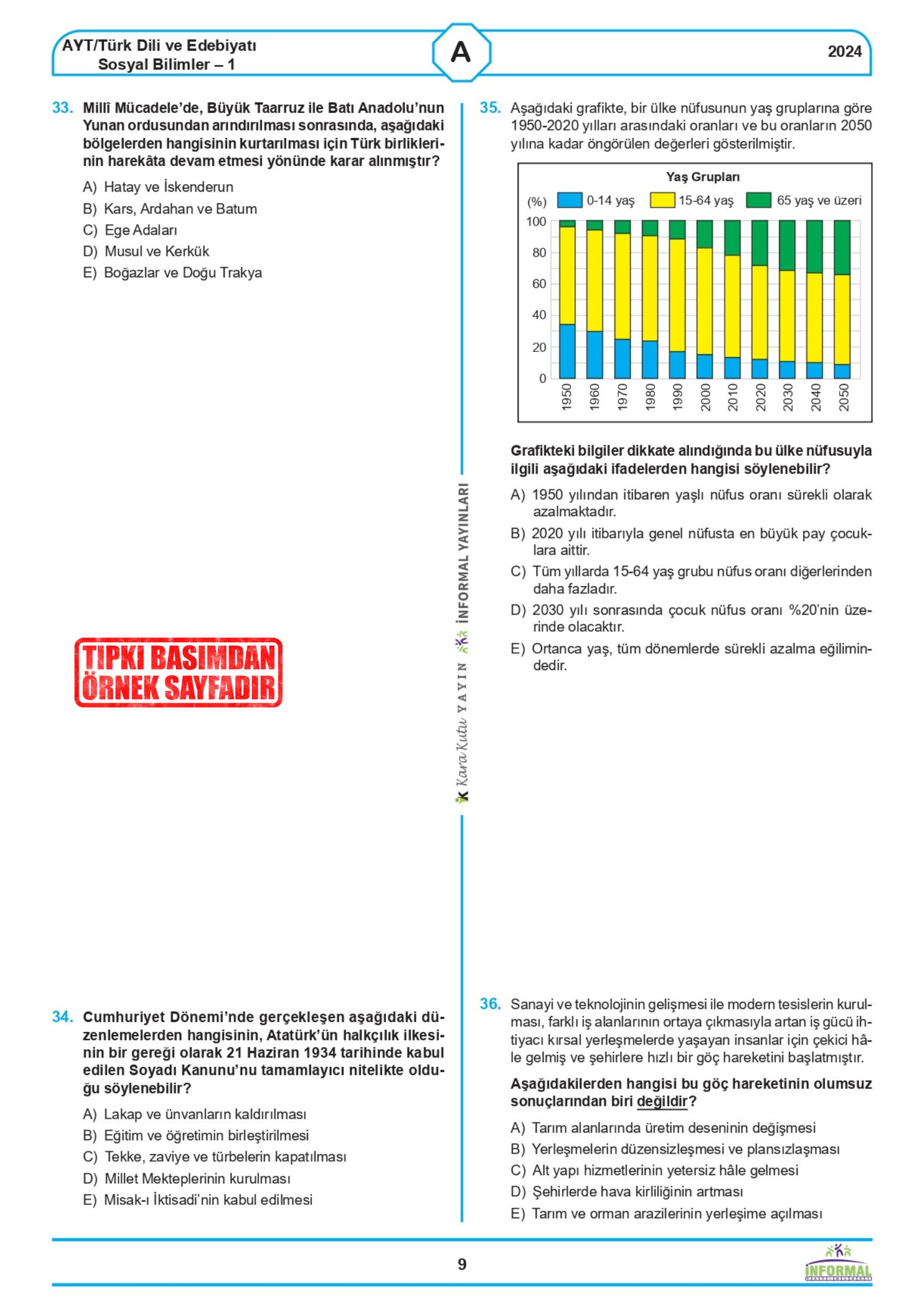 2027 AYT (SAY-SÖZ-TM) ÖSYM Çıkmış Soru Tıpkı Basım 10lu Deneme Paketi T.G. Video ve Dijital Çözümlü