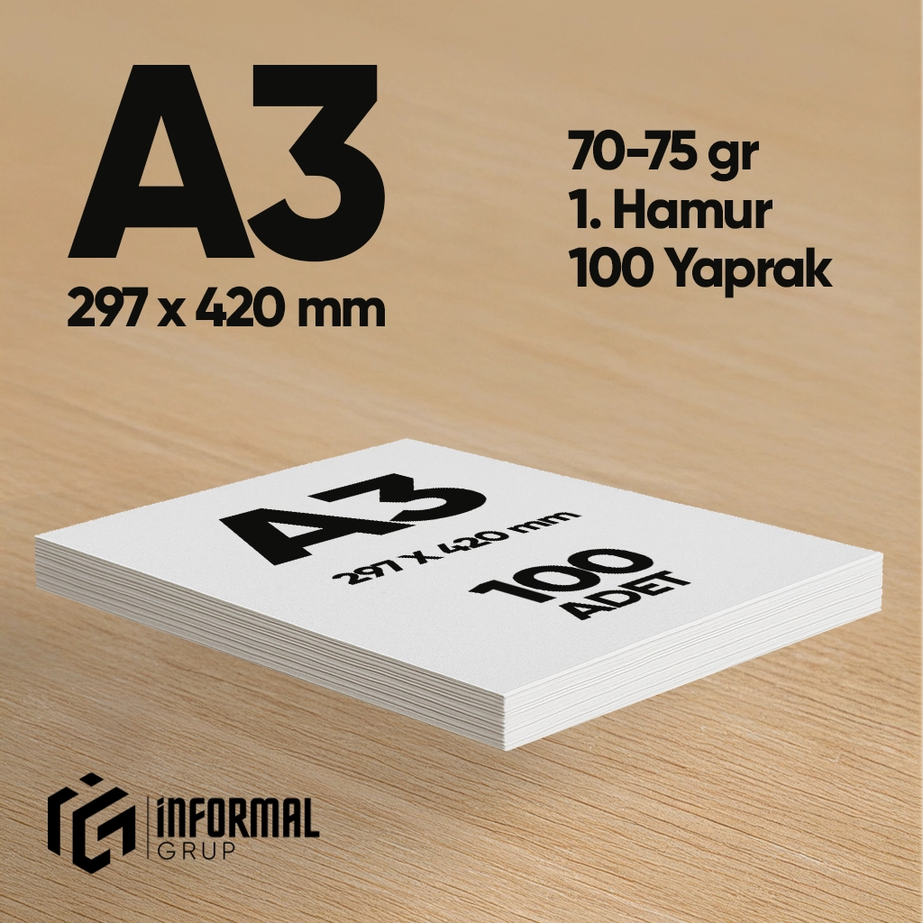 İnformal%20Fotokopi%20Kağıdı%20Premium%20Kalite%20A3%20100%20Yaprak%201.%20Hamur