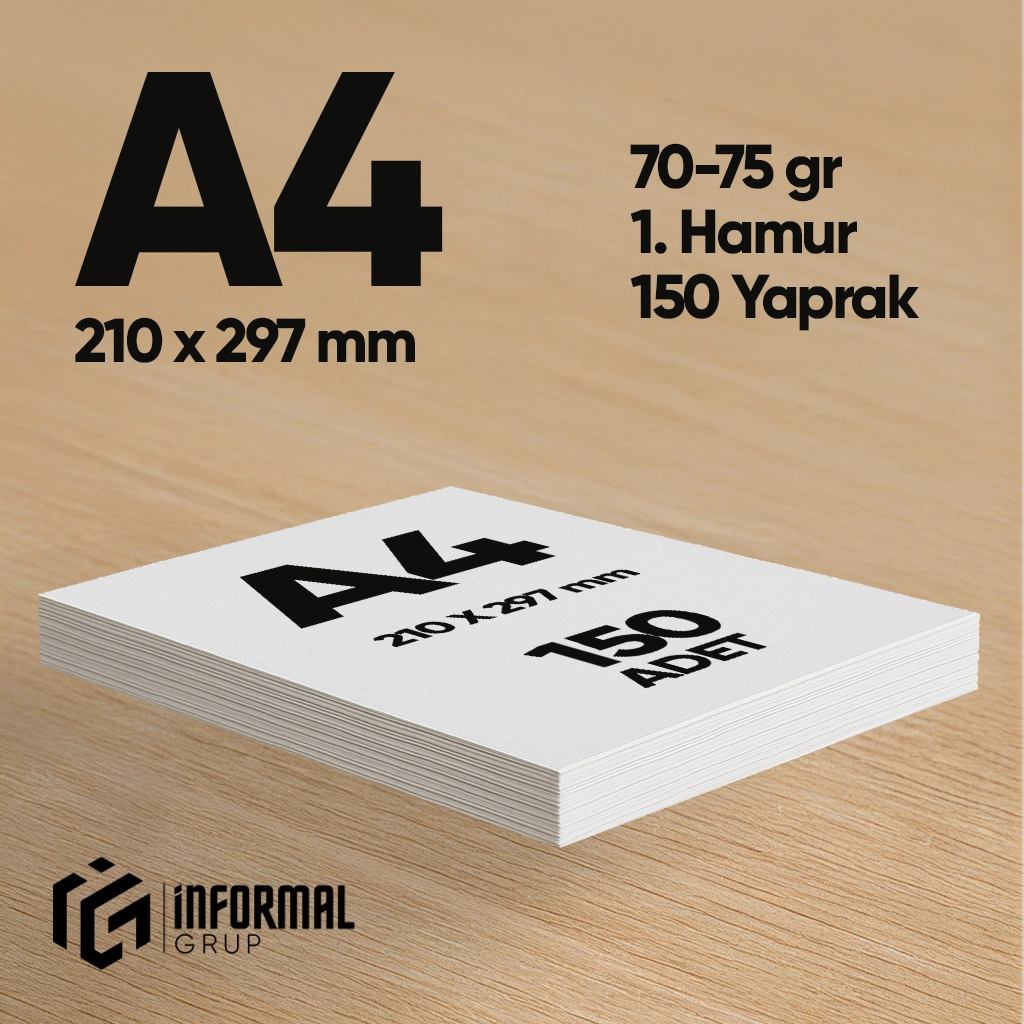 İnformal%20Fotokopi%20Kağıdı%20Premium%20Kalite%20A4%20150%20Yaprak%201.%20Hamur