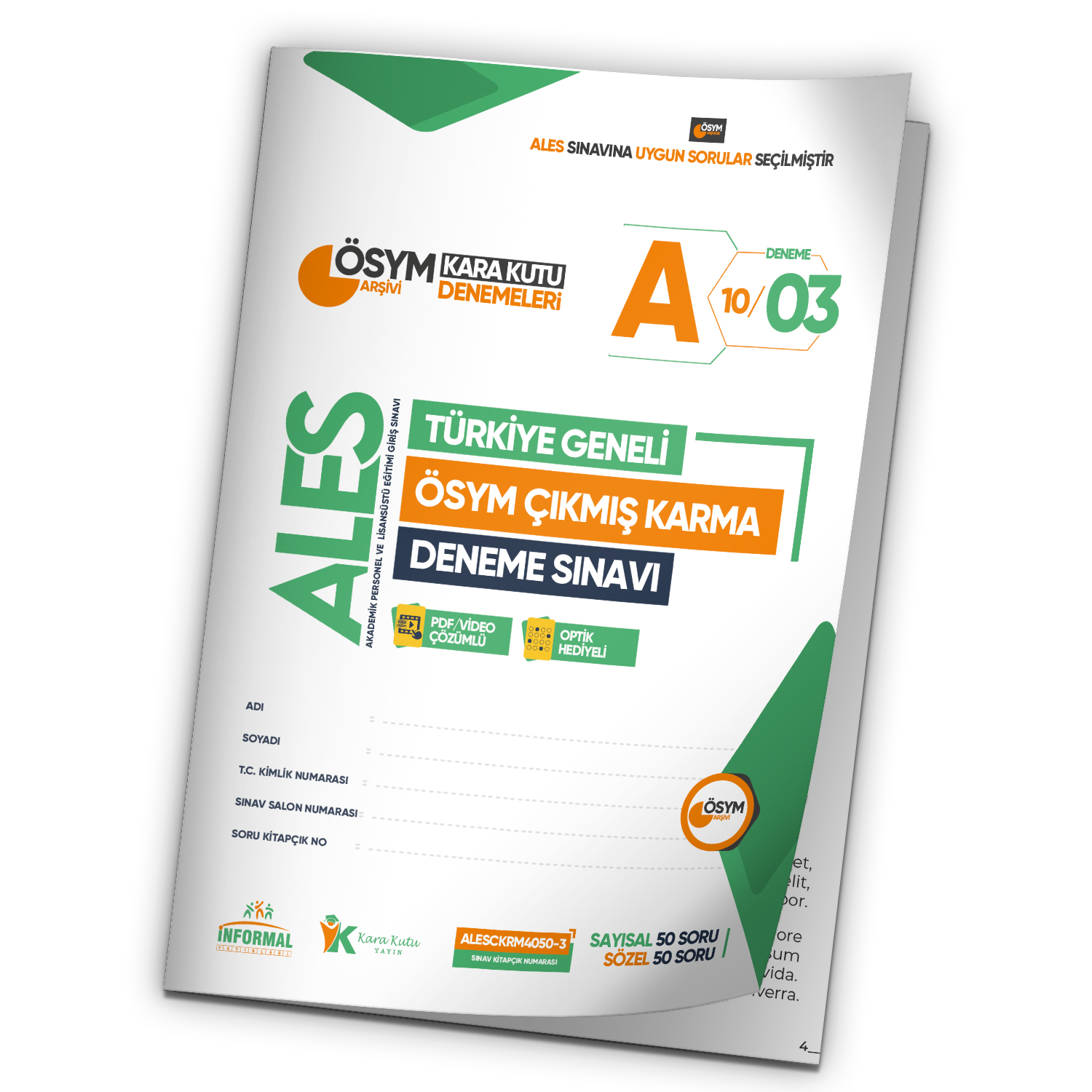 2026 ALES ÖSYM Arşivi Karma Kara Kutu Çıkmış Soru Türkiye Geneli D. Çözümlü Deneme 10/3.Kitapçık