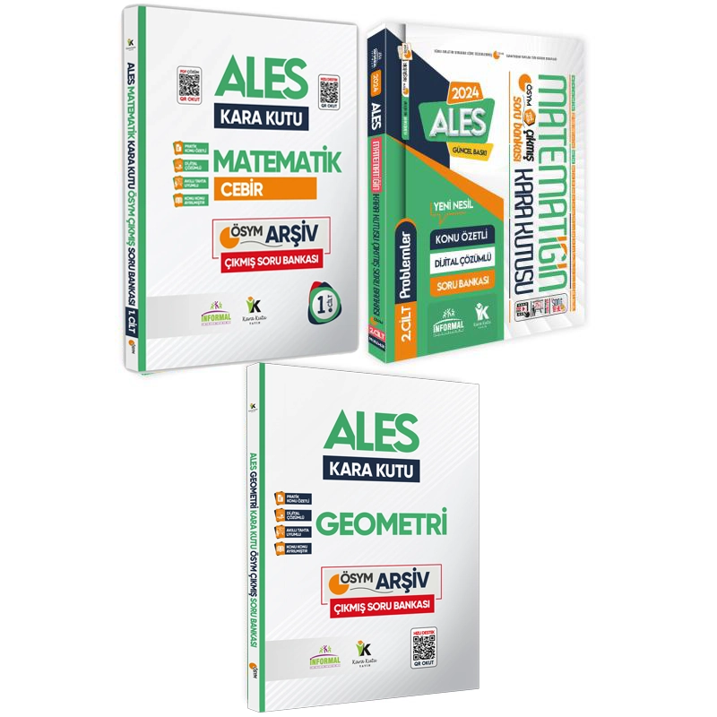 ALES Matematik 1.-2.Cilt ve Geometrinin Kara Kutusu Konu Özetli D.Çözümlü Soru Bankası Altın Set