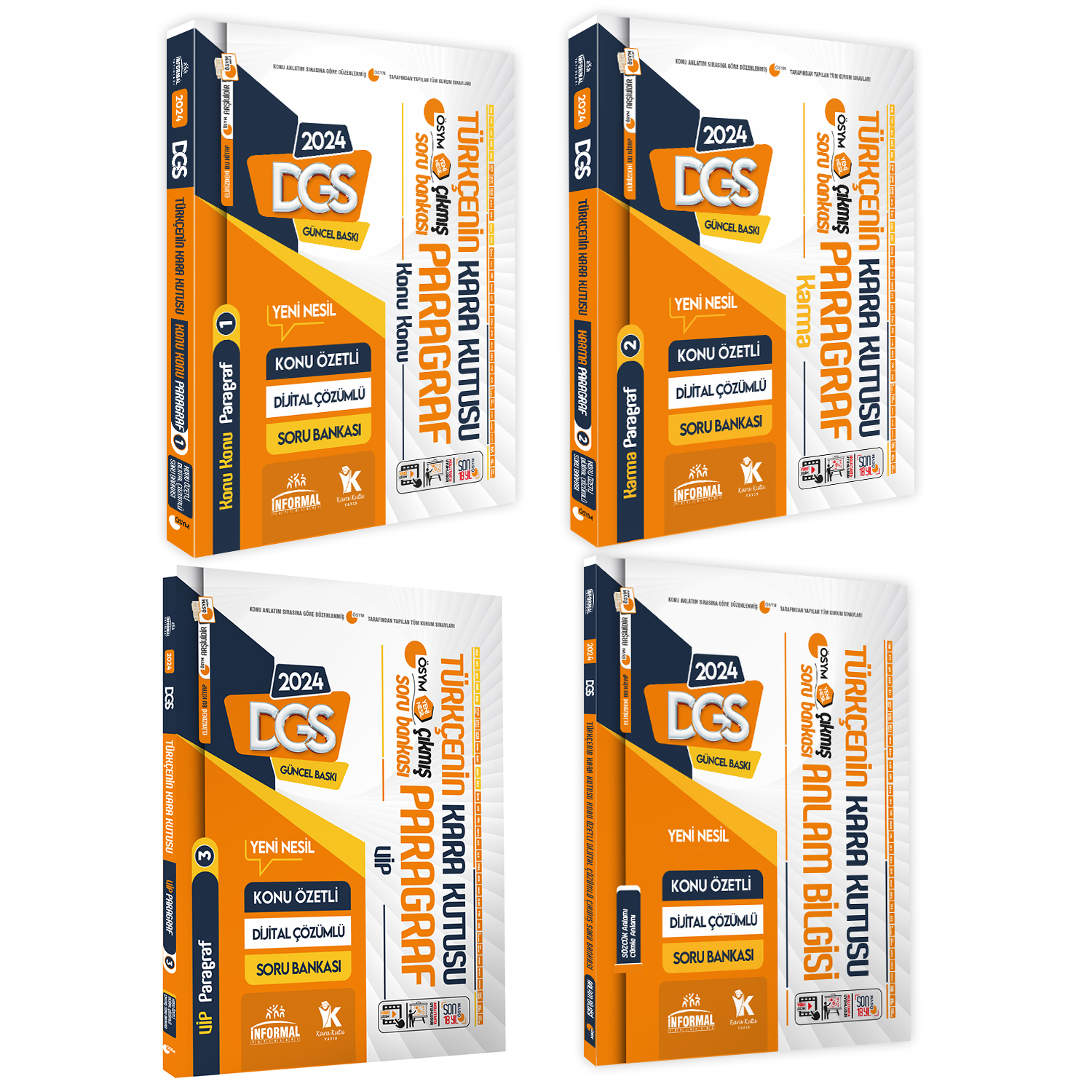DGSnin Kara Kutusu TÜRKÇE 4lü SET Konu Özetli Çözümlü ÖSYM ARŞİV Çıkmış Soru Bankası