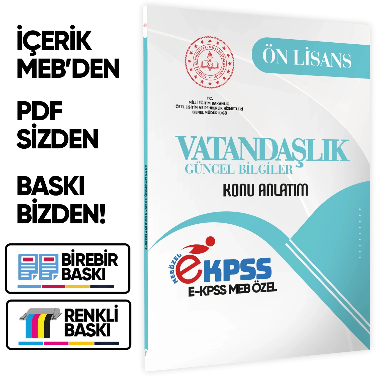 2026 MEB Özel EKPSS Önlisans-Ortaöğretim VATANDAŞLIK-Güncel Bilgiler Kitabı(A4 Boyut)BASKI ÜCRETİ