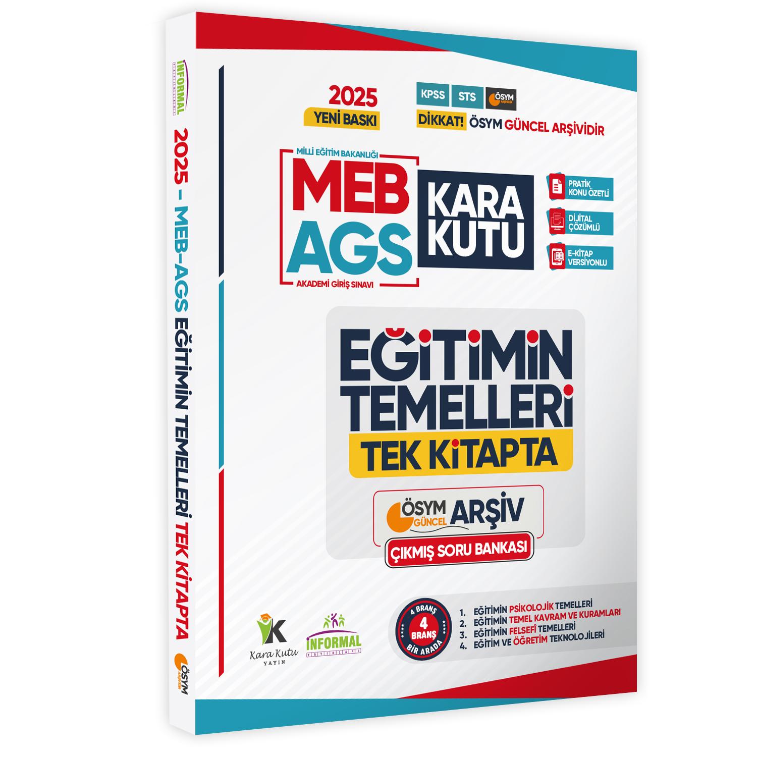 2025 MEB-AGS Eğitimin Temellerinin Kara Kutusu TEK KİTAP ÖSYM Çıkmış Soru Bankası Dijital Çözümlü