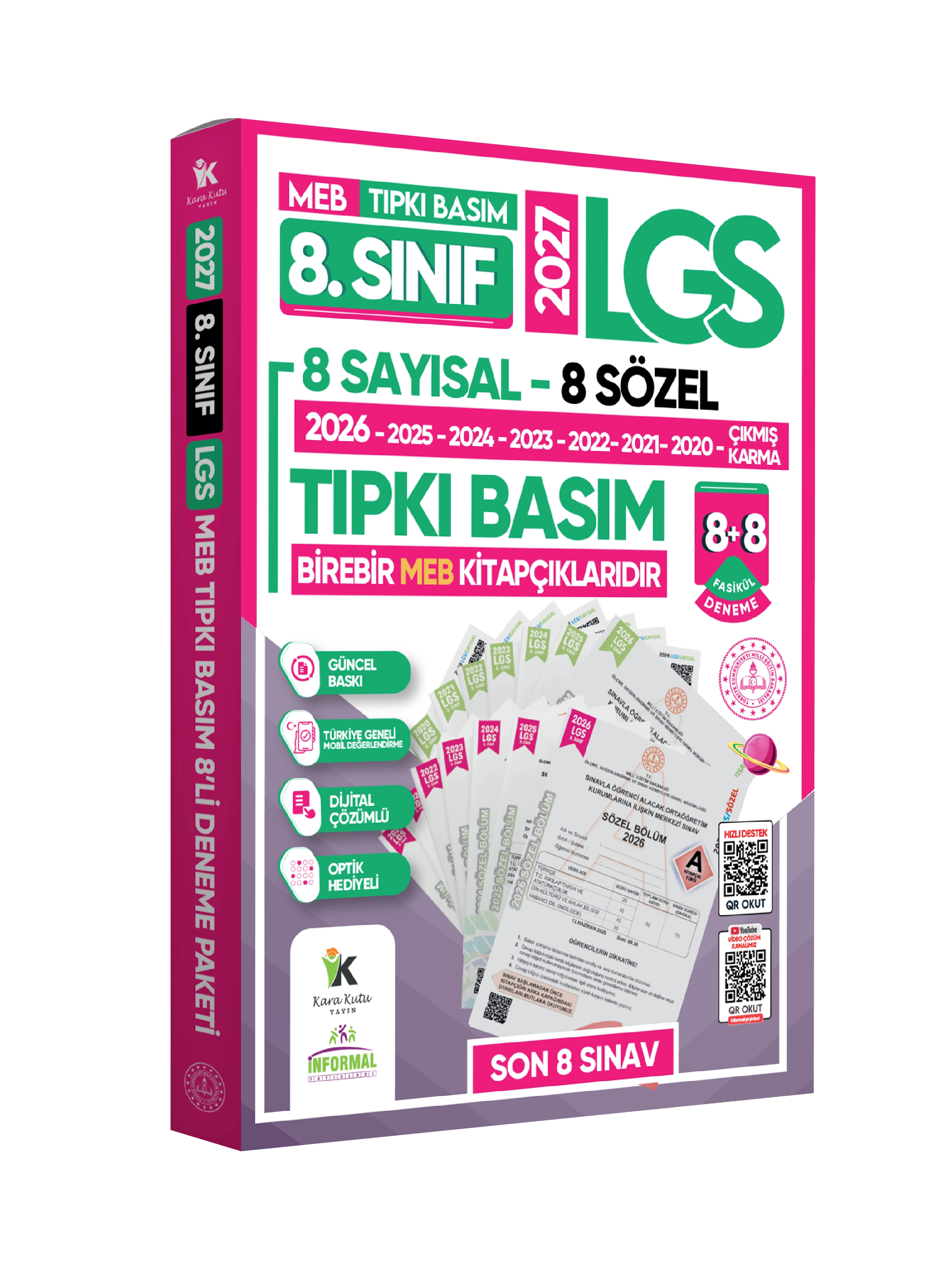 2027 8.Sınıf MEB LGS-İOKBS(BURSLULUK) Çıkmış Soru Tıpkı Basım 17li Deneme Paketi TG Video Çözümlü