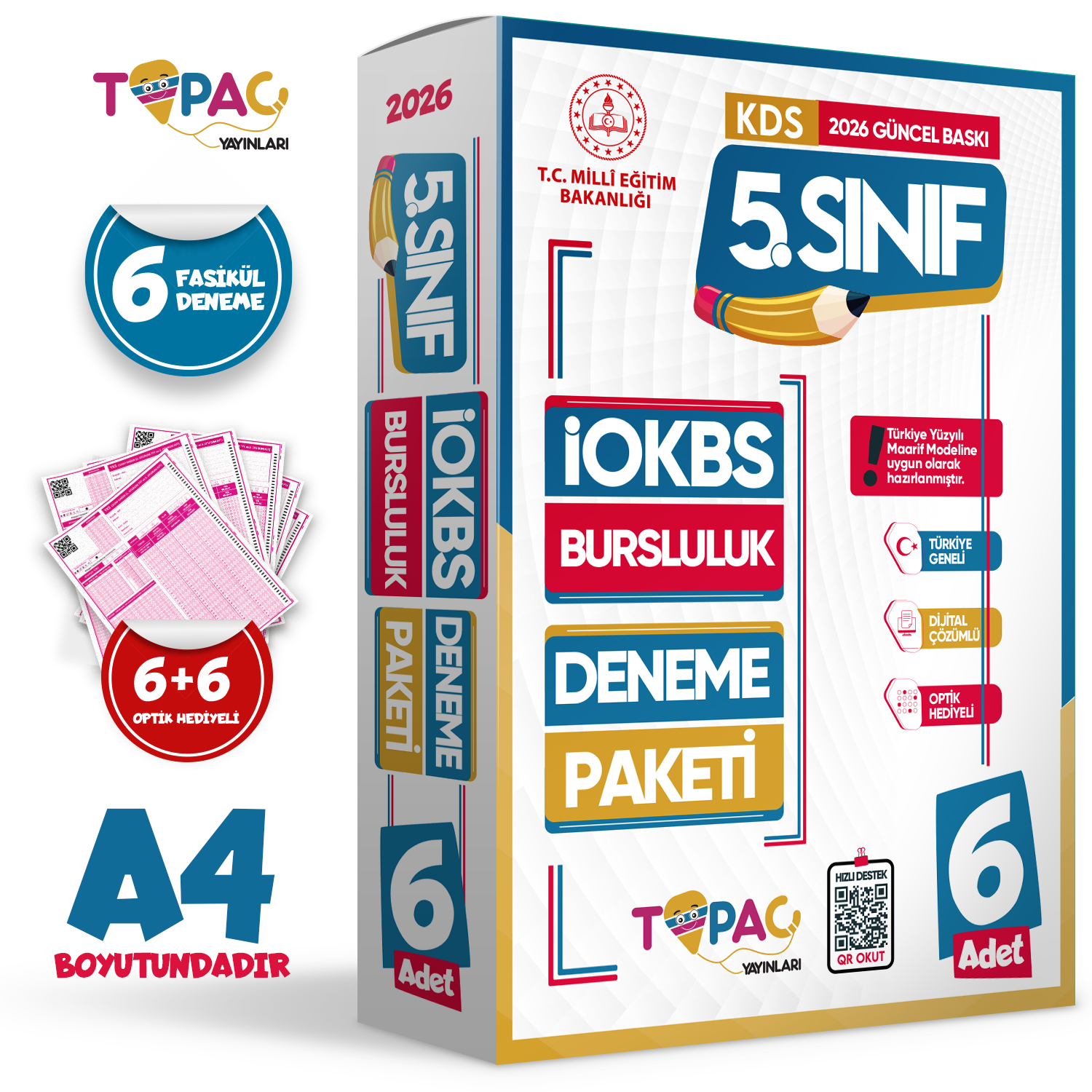 TOPIKセット５冊 2026 5.Sınıf Topaç Yayınları İOKBS-BURSLULUK 6lı Deneme Paketi