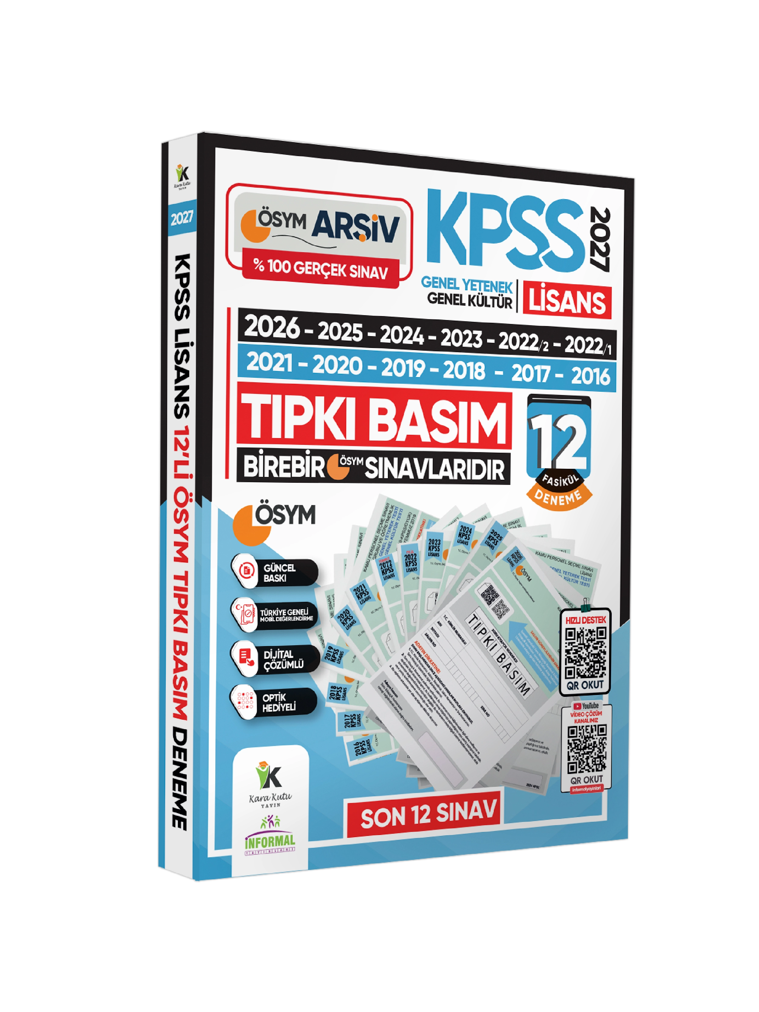 2027 KPSS Lisans Önlisans (12+8) ÖSYM Çıkmış Soru Tıpkı Basım TG Dijital Çözümlü SET