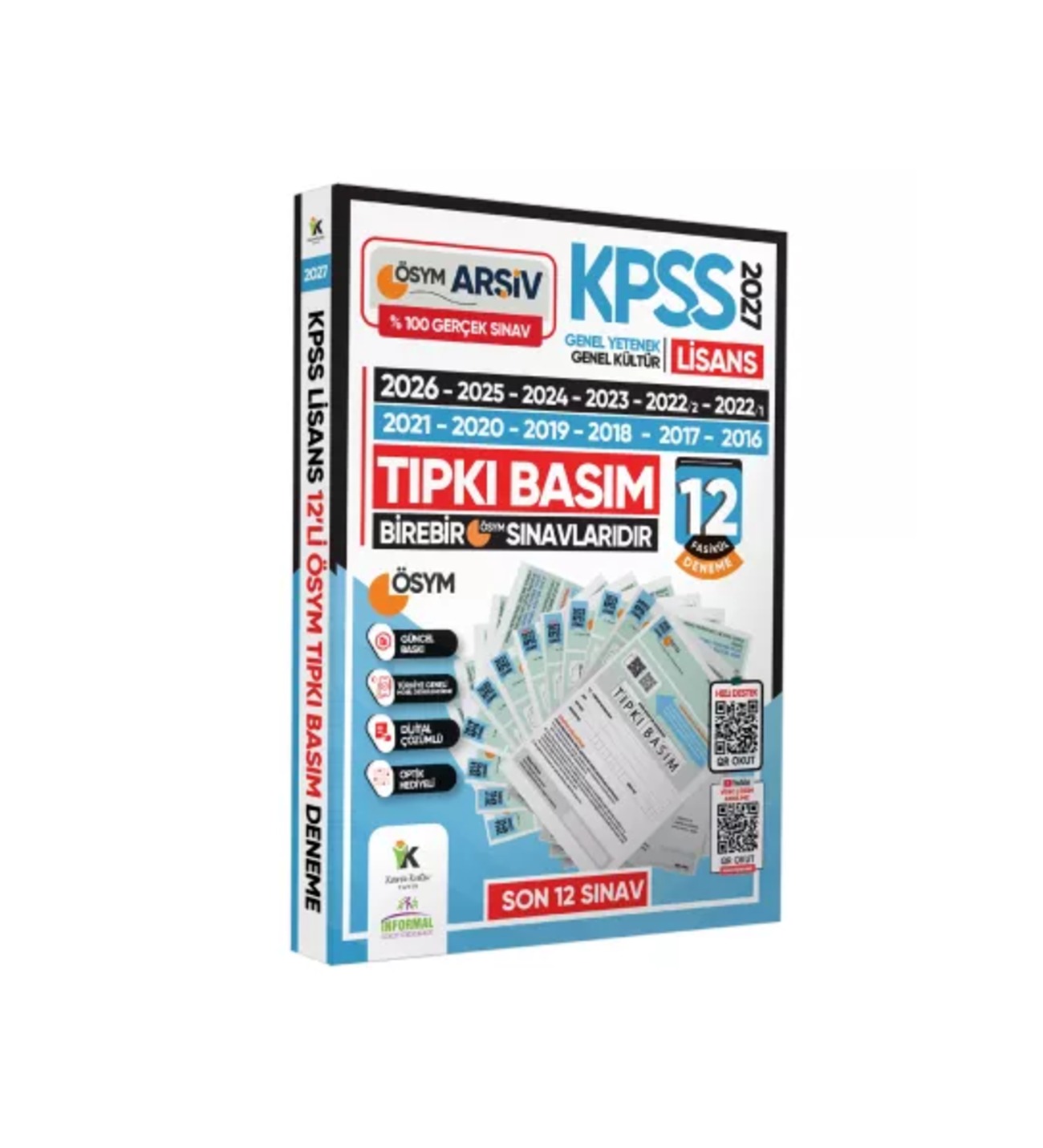 2027 KPSS Lisans Önlisans Ortaöğretim (12+8+7) ÖSYM Çıkmış Soru Tıpkı Basım TG Dijital Çözümlü SET