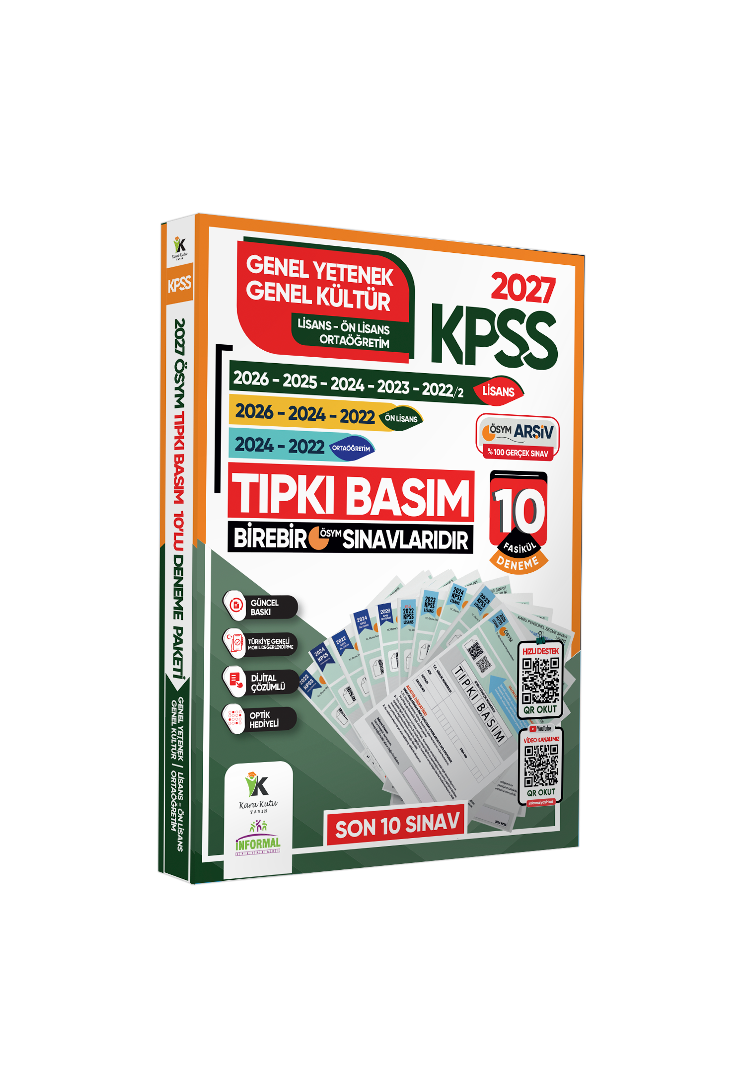 2027 KPSS Lisans-Ön Lisans-Ortaöğretim GY-GK Çıkmış Soru Tıpkı Basım 10lu Deneme Paketi TG Çözümlü