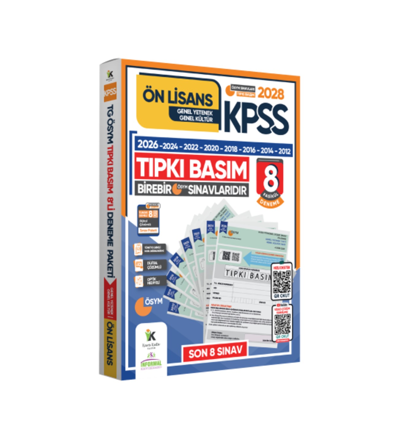 2028 KPSS Önlisans ÖSYM Çıkmış Soru Tıpkı Basım 8li Deneme Paketi Türkiye Geneli Dijital Çözümlü