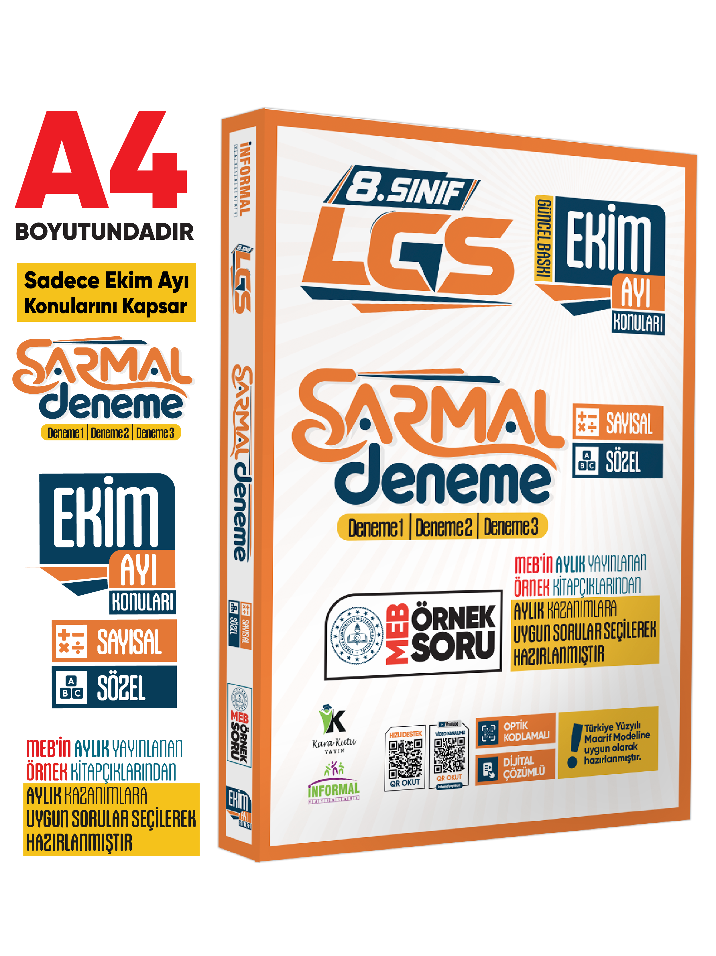 2027 8.Sınıf LGS EYLÜL-EKİM-KASIM AYI Konuları MEB Örnek Soruları 3lü Sarmal Deneme SETİ Çözümlü