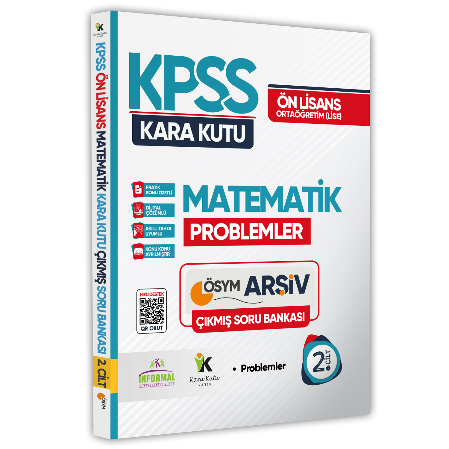 KPSS Önlisans-Ortaöğretim Matematik Kara Kutu 2.Cilt ÖSYM Çıkmış Soru Bankası Dijital Çözümlü