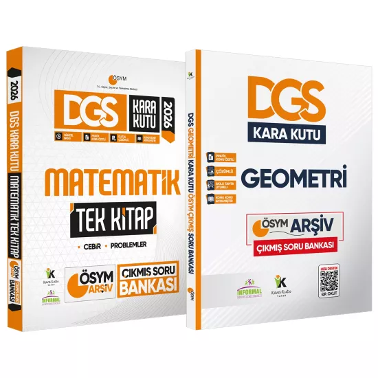 2026 DGS ÖSYM Kara Kutu Matematik TEK KİTAP ve Geometri ÖSYM Çıkmış Soru Bankası 2lİ SET Özetli
