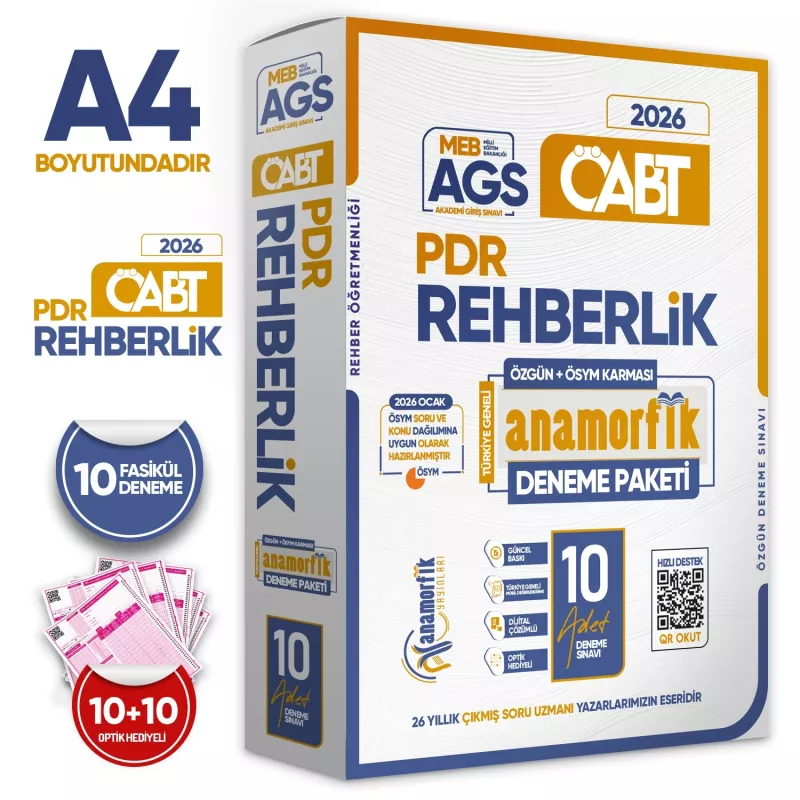 2026 KPSS MEB-AGS ÖABT PDR/Rehberlik Öğretmenliği Deneme Teni Sistem Özgün 10lu Çözümlü Deneme