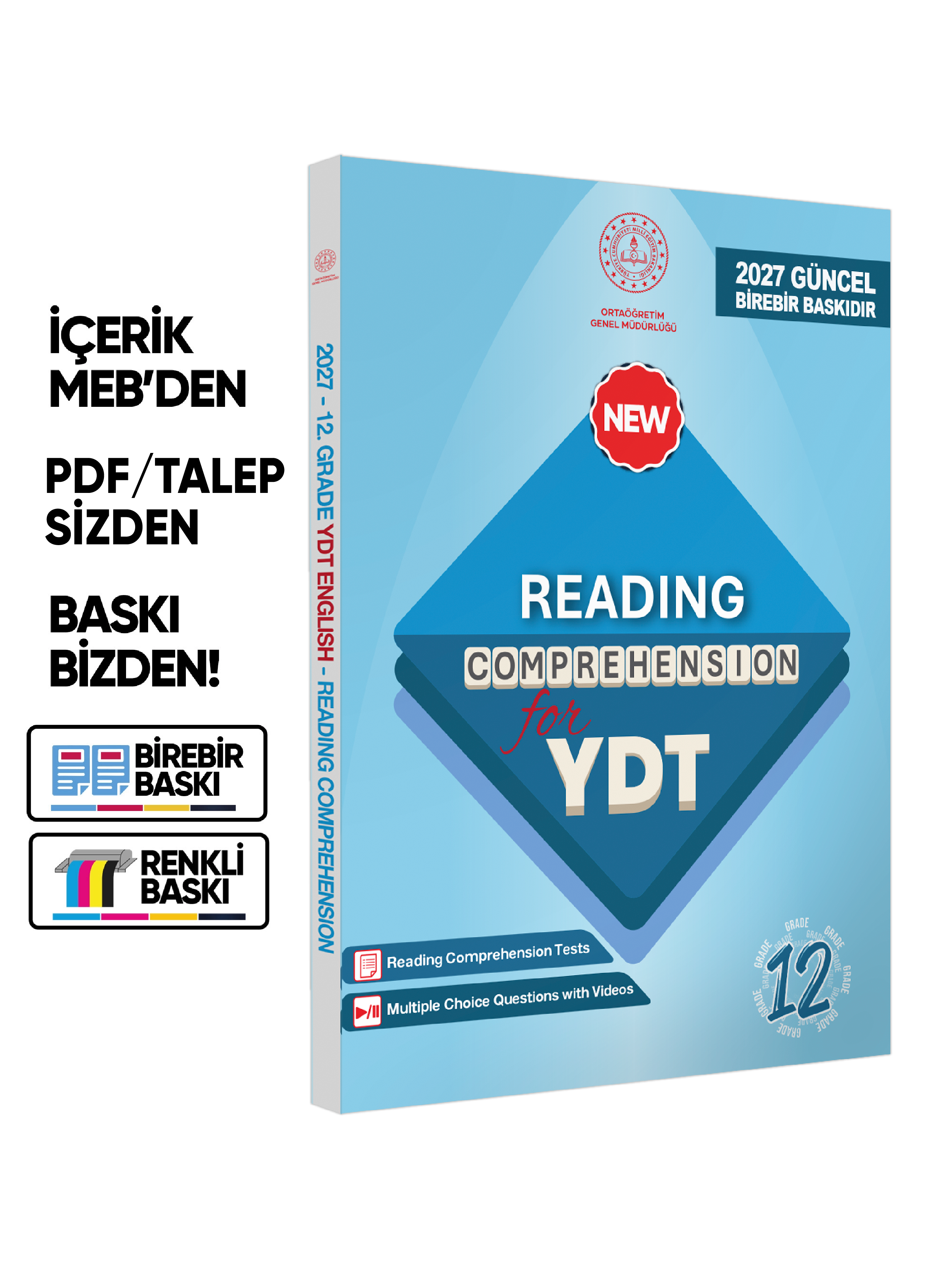 2027 YDT MEBİ İngilizce 12.Sınıf 6lı Konu Anlatımı ve Soru Bankası Seti Çözümlü BASKI ÜCRETİ