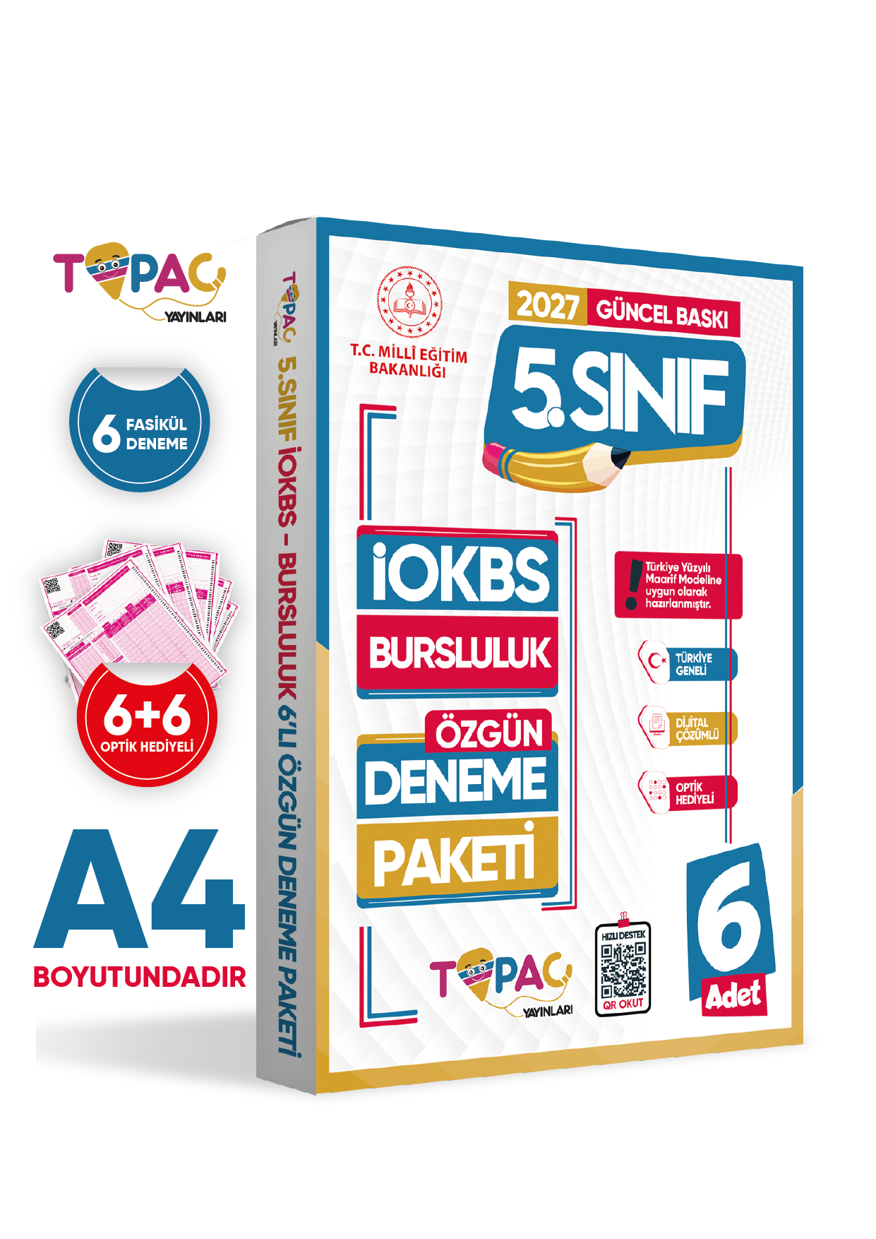 2027 5.Sınıf Topaç Yayınları İOKBS-BURSLULUK 6lı Deneme Paketi Dijital Çözümlü Türkiye Geneli