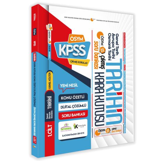 KPSS Ön Lisans/Ortaöğretim Tarihin Kara Kutusu 1.Cilt ÖSYM Çıkmış En Kapsamlı Soru Bankası Çözümlü