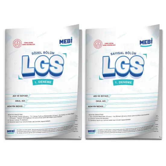 2026 LGS 8.Sınıf MEB ONLİNE Türkiye Geneli 1. Deneme (Sayısal–Sözel) Birebir PDF BASKI ÜCRETİ