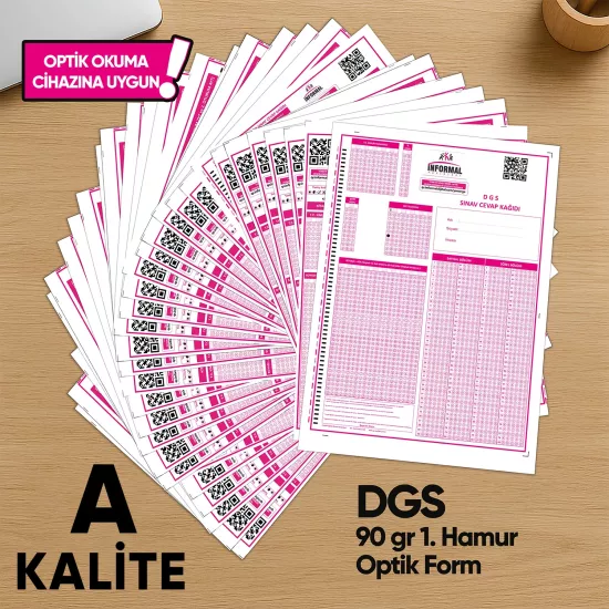 DGS Deneme Sınavları İçin 100 Adet (90.GR) Optik Form - Optik Okuma Uyumlu