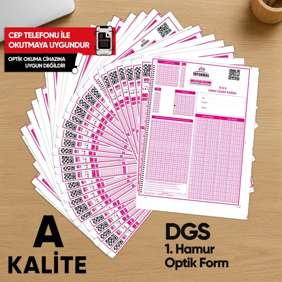 DGS Deneme Sınavları İçin 100 Adet Optik Form