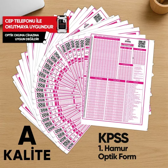 KPSS (GY-GK) Deneme Sınavları İçin 100 Adet Optik Form