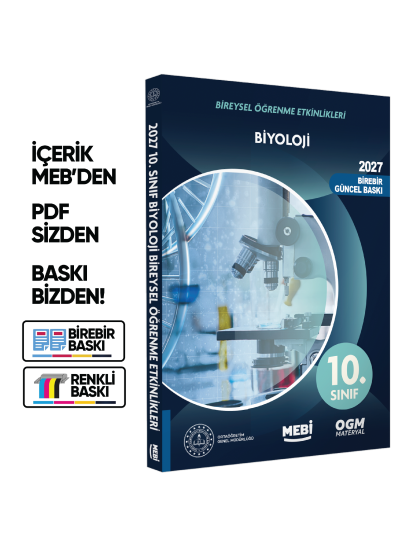 2027 MEBİ 10.Sınıf Maarif Modeli Yeni Müfredat BİYOLOJİ Bireysel Öğrenme Etkinlik Kitap Baskı Ücreti 2027 MEBİ 10.Sınıf Maarif Modeli Yeni Müfredat BİYOLOJİ Bireysel Öğrenme Etkinlik Kitap Baskı Ücreti